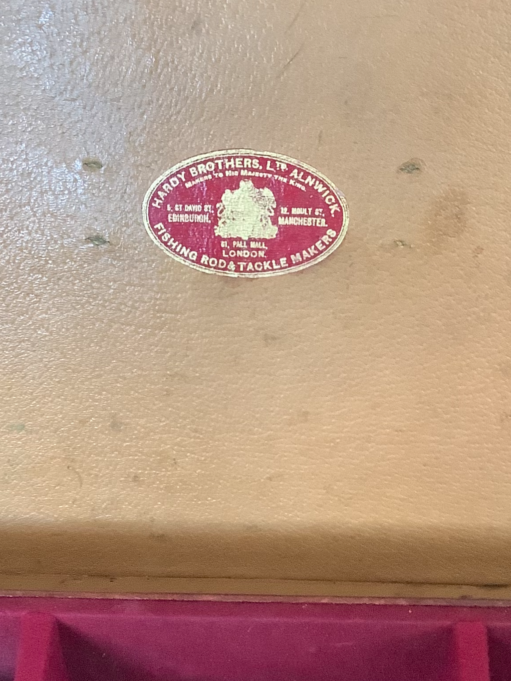 Very Rare Antique HARDY BROS “ LANDROW “ Leather Fishing Tackle Case