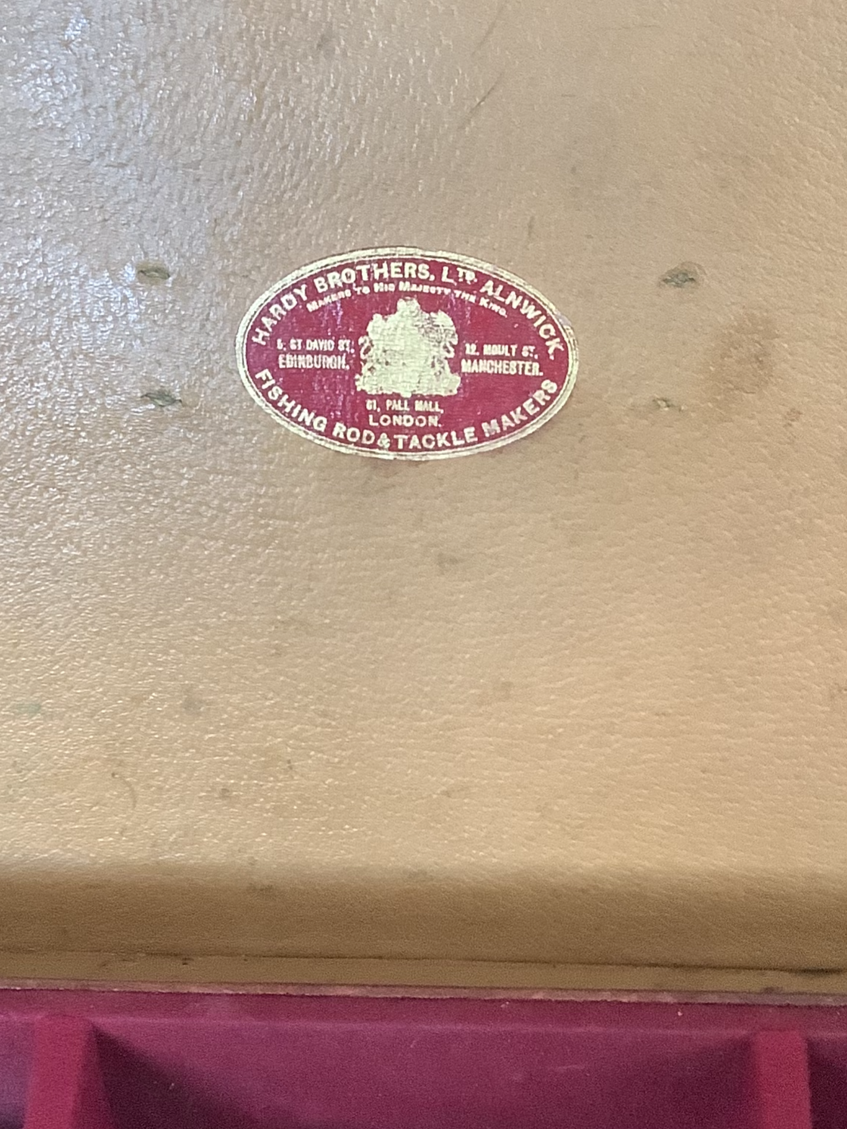 Very Rare Antique HARDY BROS “ LANDROW “ Leather Fishing Tackle Case