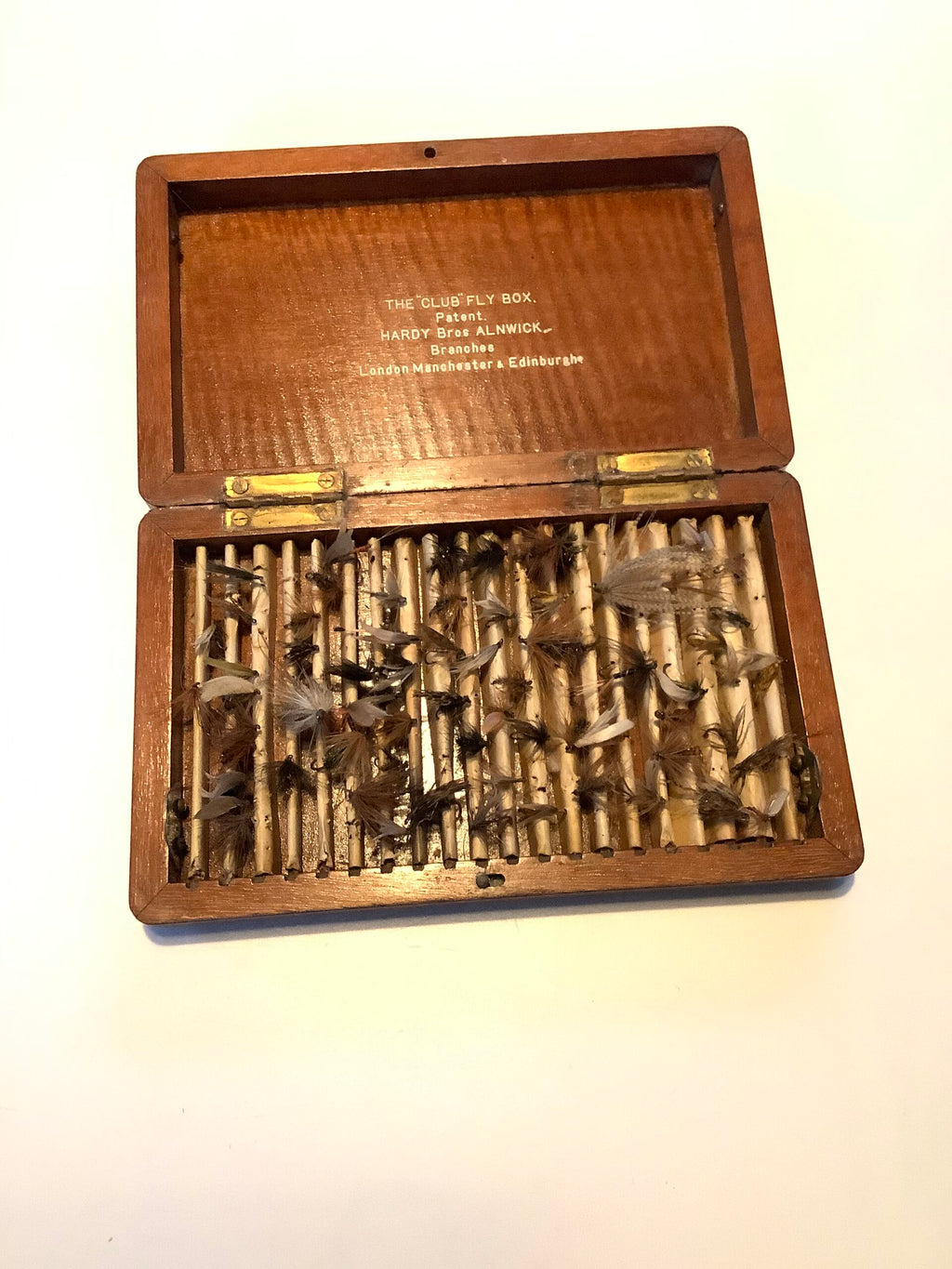 Antique Hardy Bros Mahogany “ Club” fly Box
