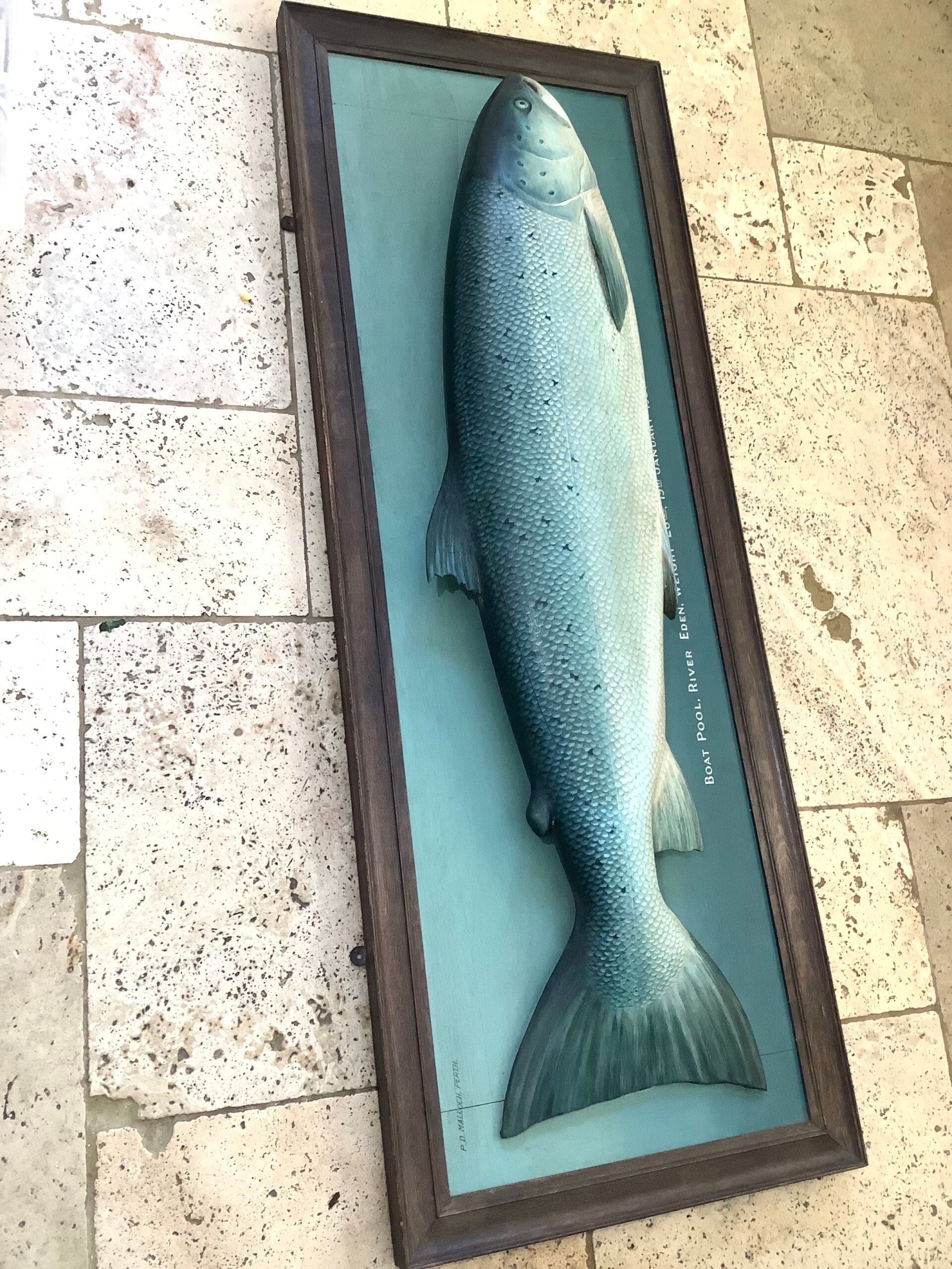Antique P.D MALLOCH 3/4 Wood Block Carved Beautifully Artistically Painted Atlantic Salmon 1936