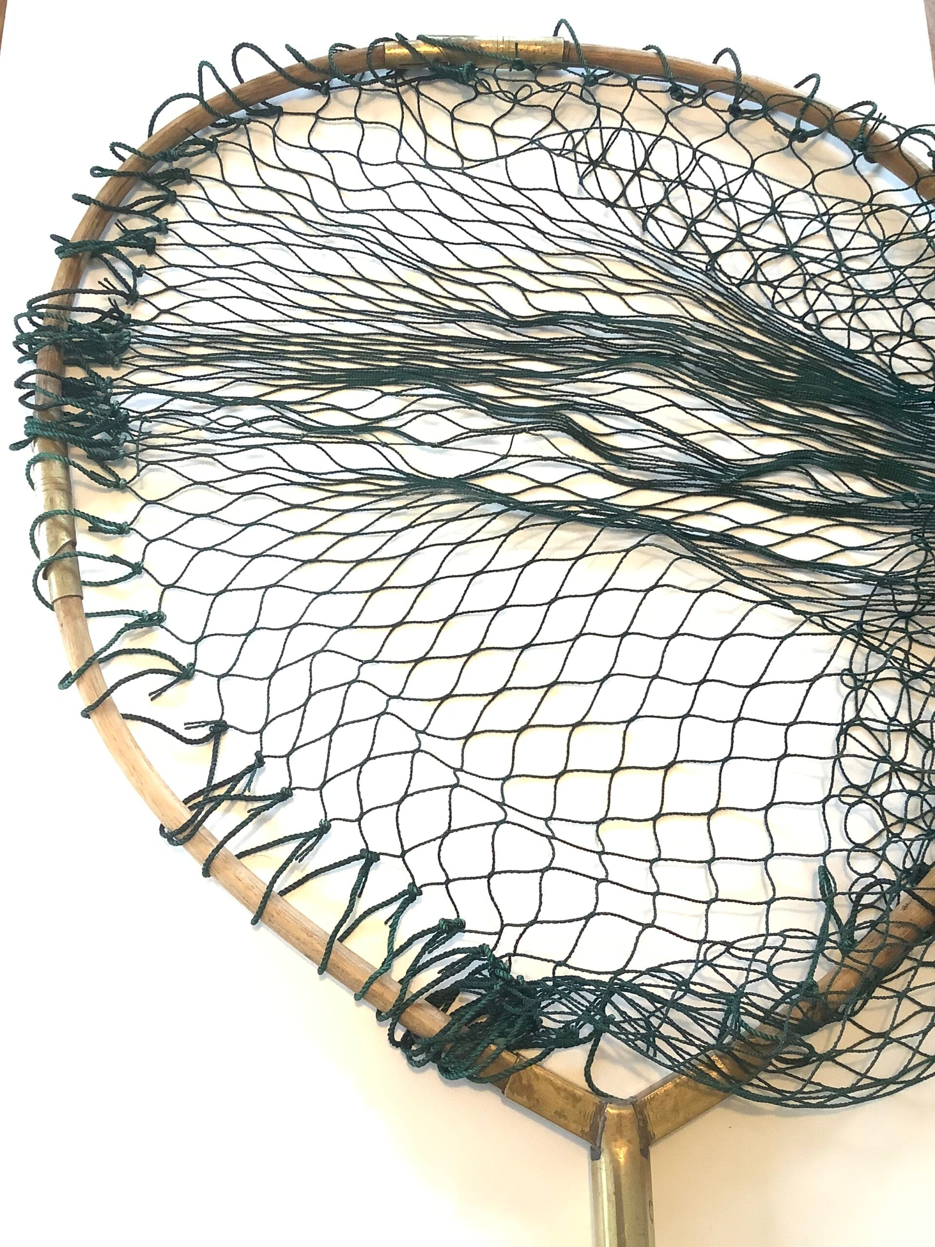 Antique Ebony Handle and brass folding Landing net