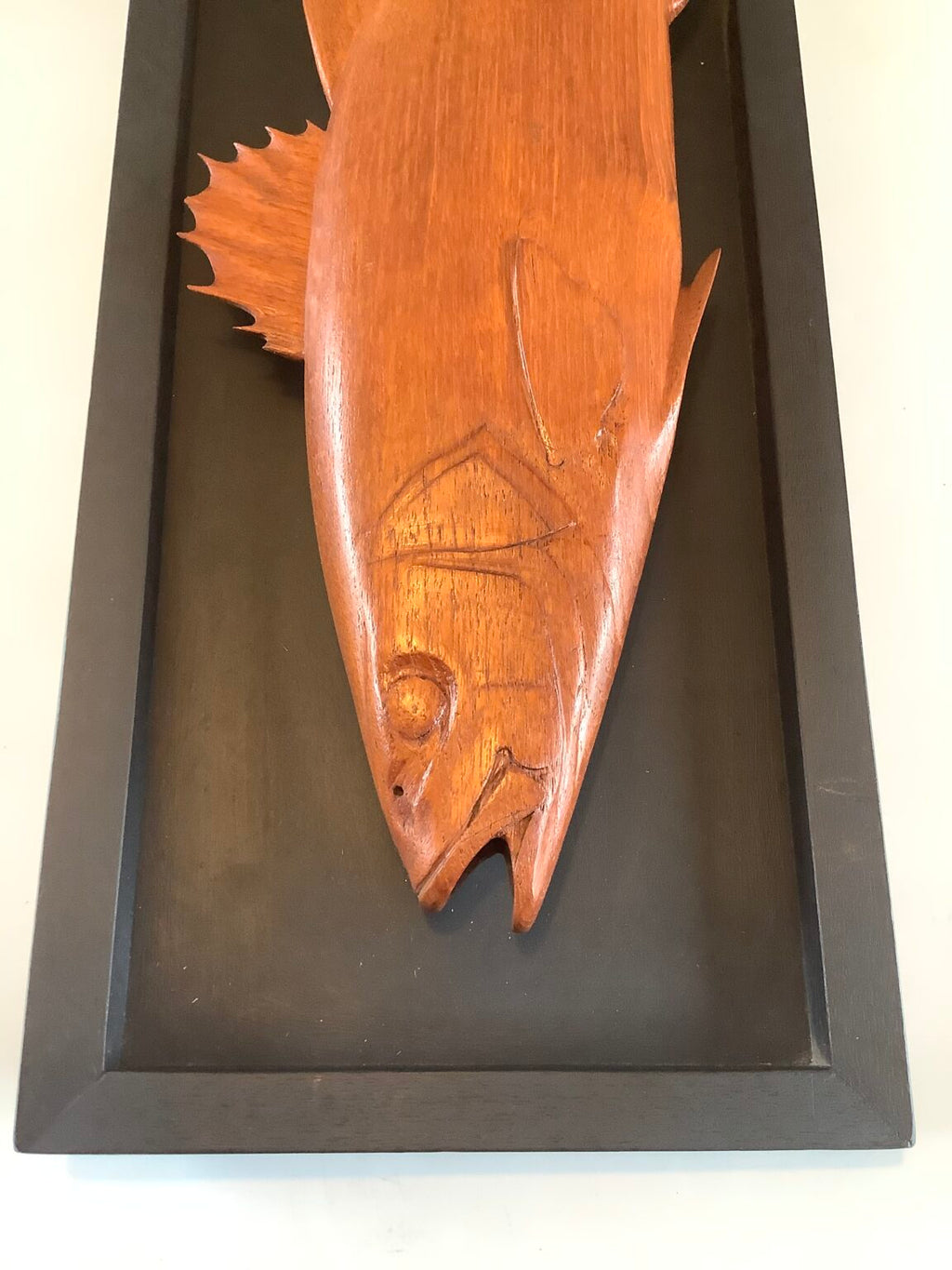 Vintage hand carved Teak hardwood Sea bass