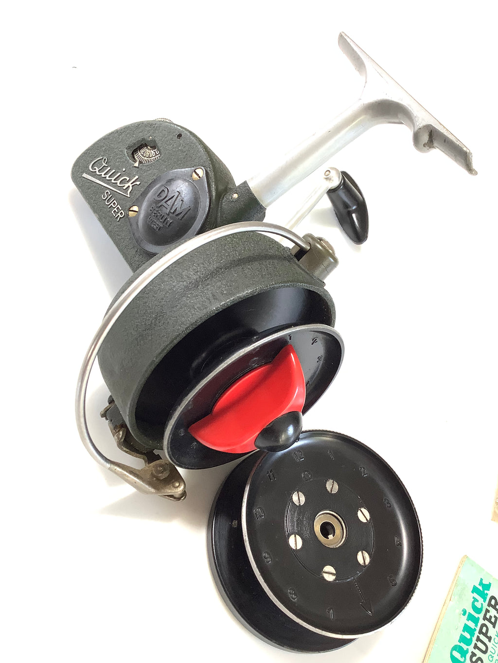 Rare Antique DAM Quick SUPER Fixed spool reel with Spare Spool and Booklet