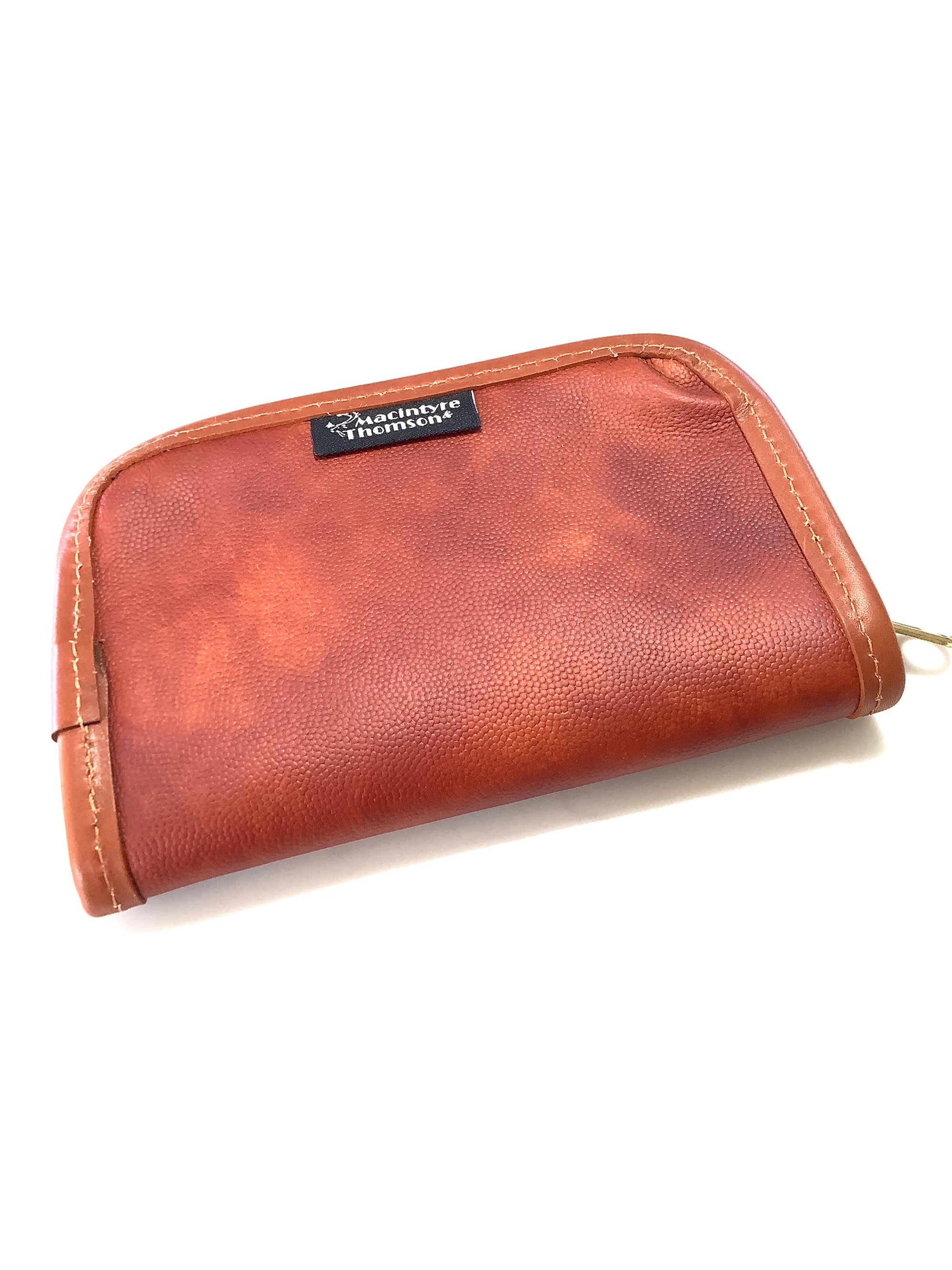 Best Quality Leather MACINTYRE THOMPSON Fly Wallet with 12 x large Traditional Salmon Flies
