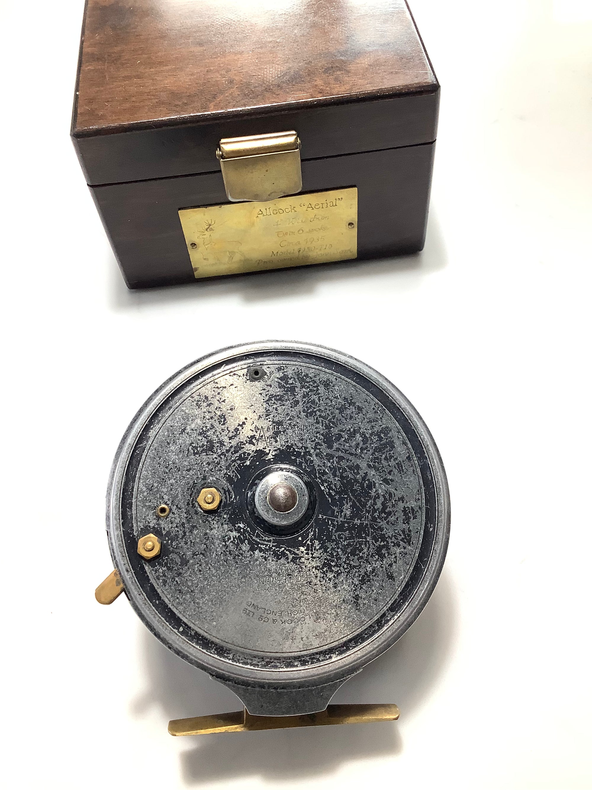 Previously owned by John Searl, vintage Allcock Lever Check Aerial with Presentation Box