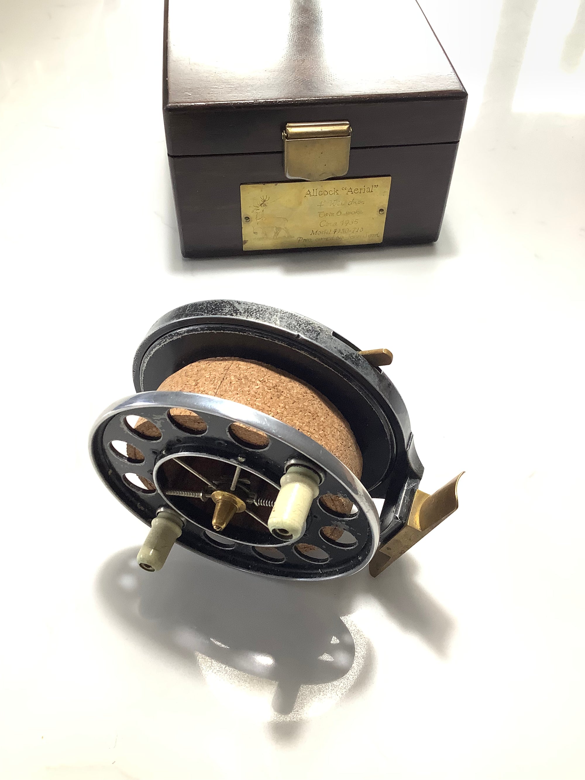 Previously owned by John Searl, vintage Allcock Lever Check Aerial with Presentation Box