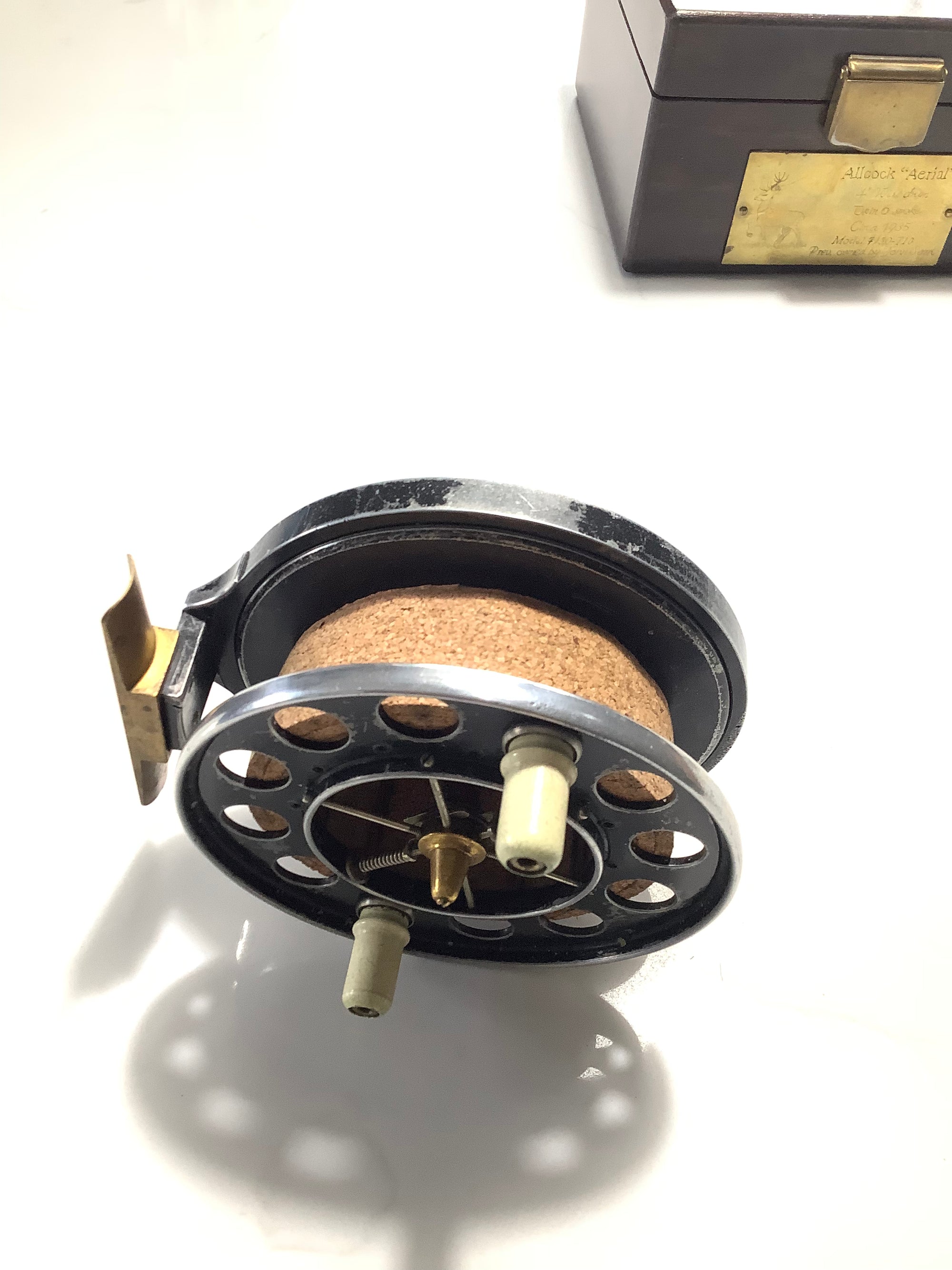 Previously owned by John Searl, vintage Allcock Lever Check Aerial with Presentation Box