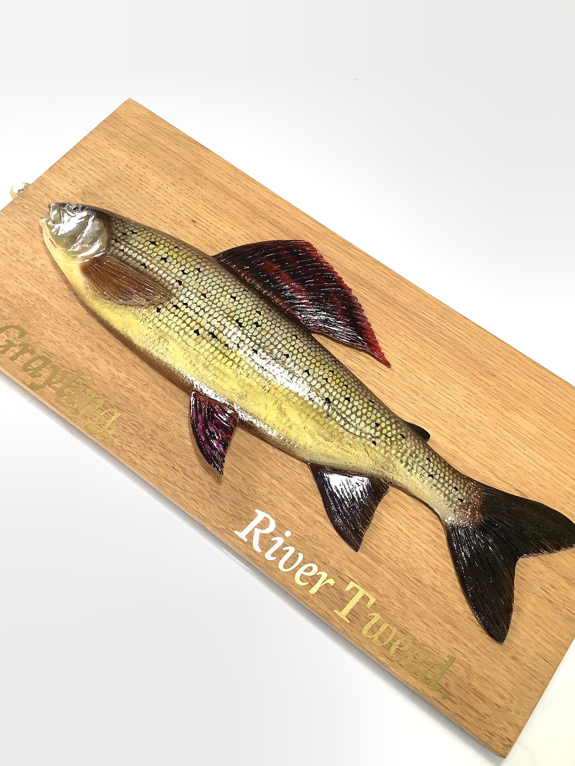 Beautiful Wood Carved Hand Painted GRAYLING By Leading Artist Marc Williams