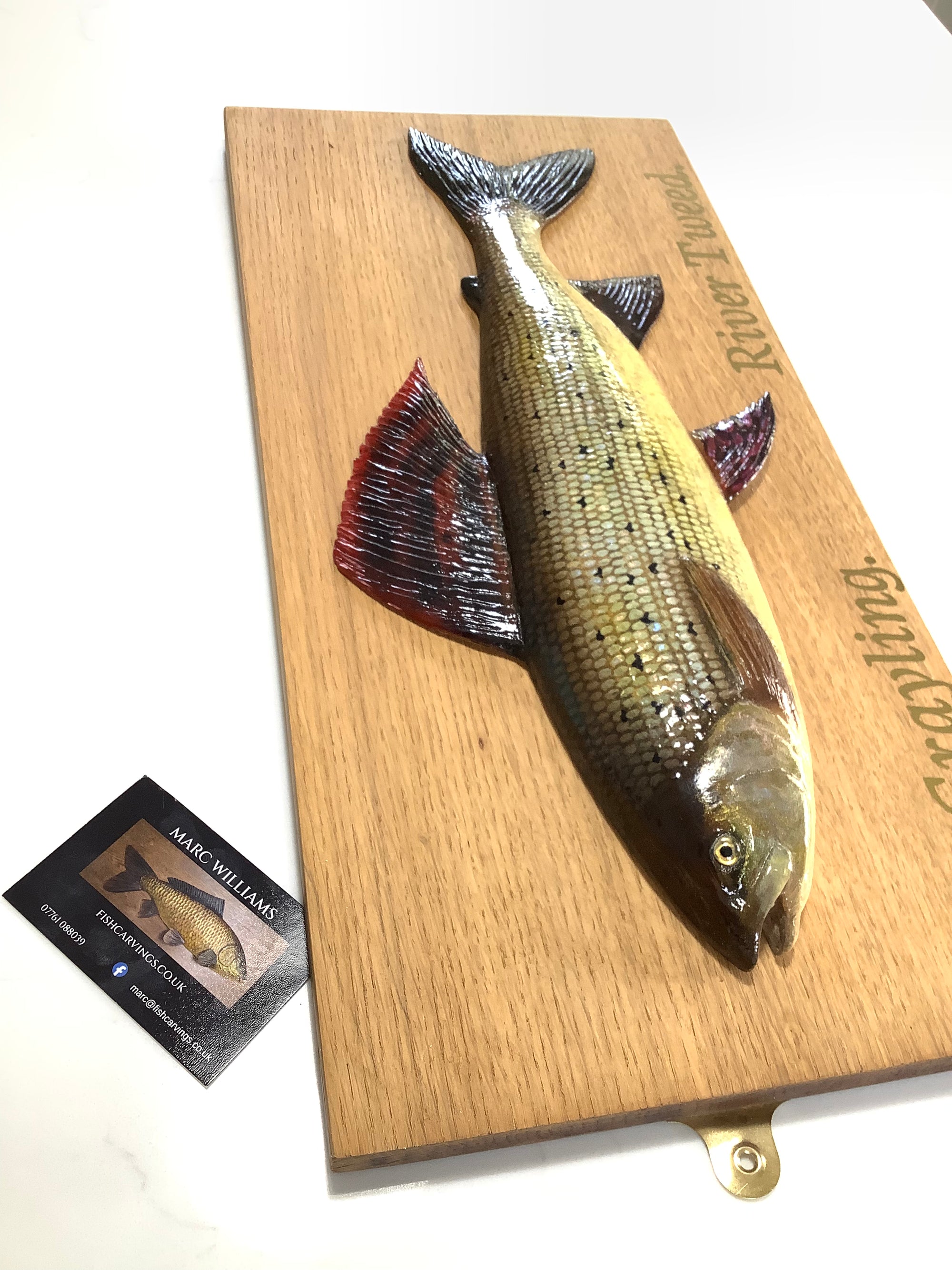 Beautiful Wood Carved Hand Painted GRAYLING By Leading Artist Marc Williams