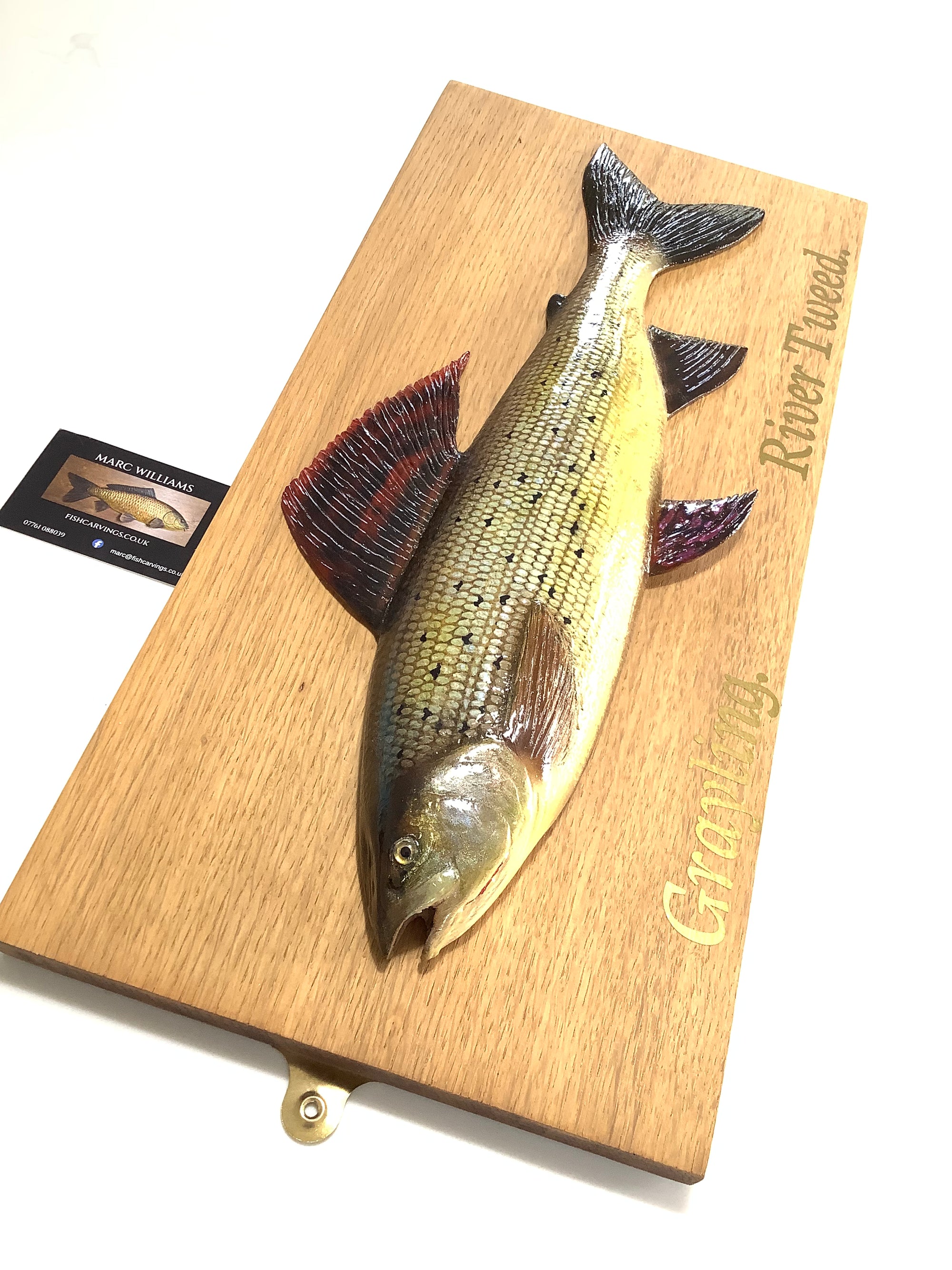 Beautiful Wood Carved Hand Painted GRAYLING By Leading Artist Marc Williams