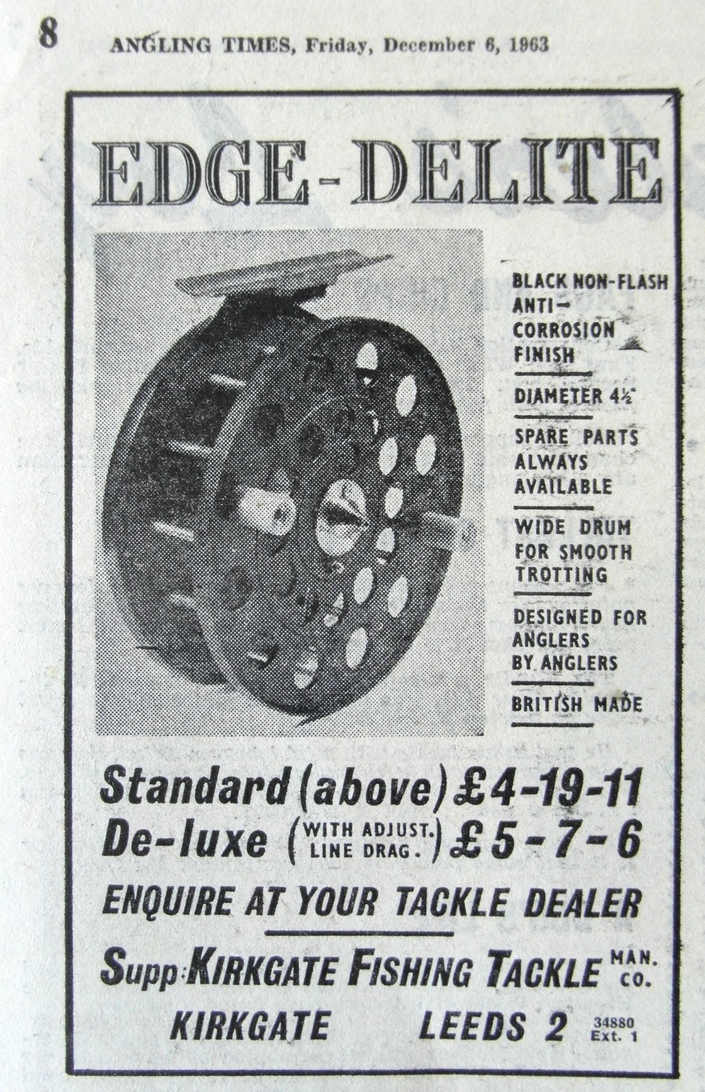 Very Rare EDGE-DELITE De-Luxe Centrepin