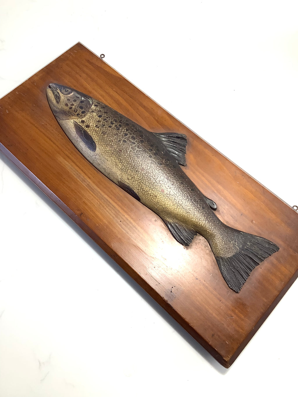 Antique EARLY JOHN RUSSELL painted Fochabers Studio “ Wild Brown Trout” Naturistically Hand carved Painted