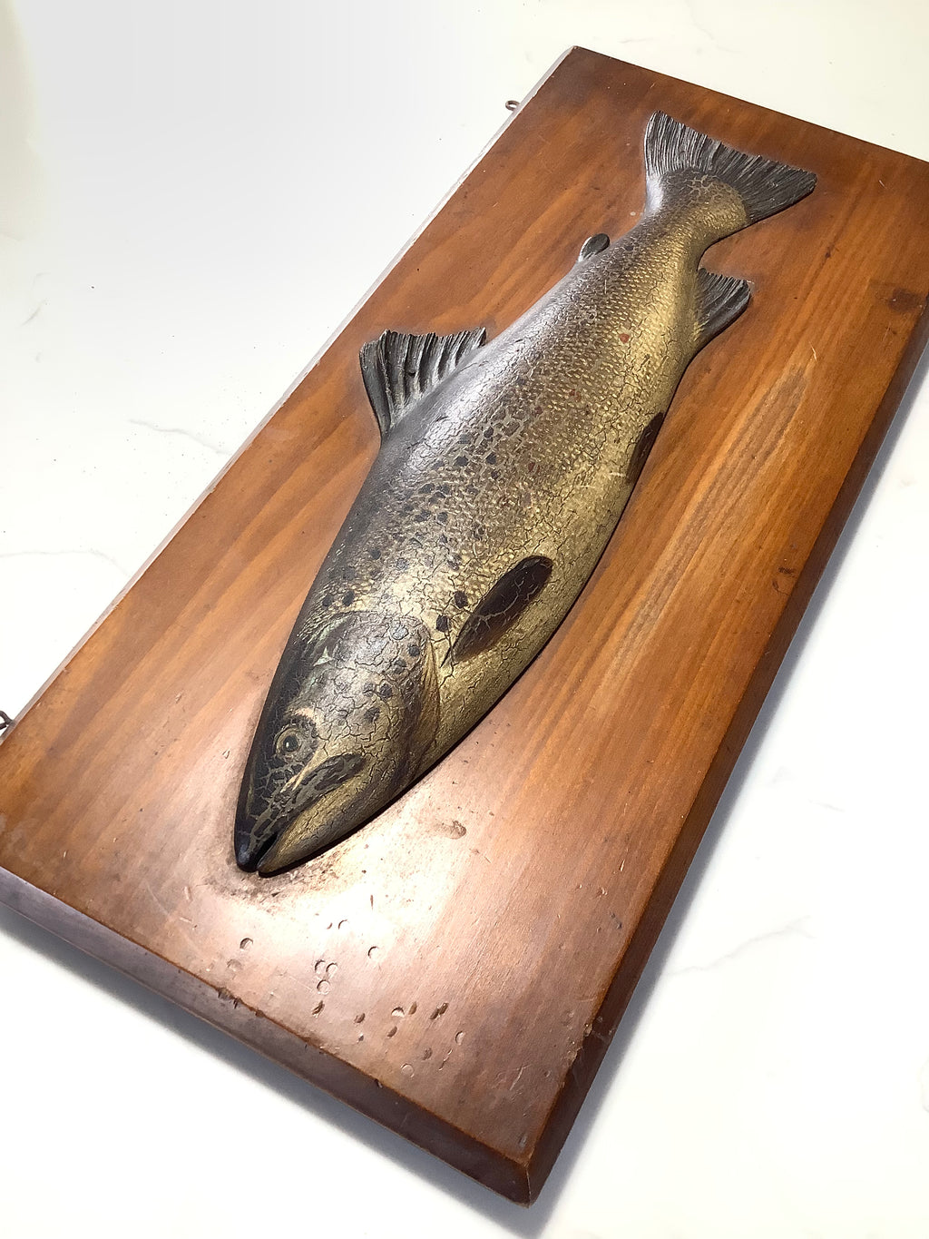Antique EARLY JOHN RUSSELL painted Fochabers Studio “ Wild Brown Trout” Naturistically Hand carved Painted