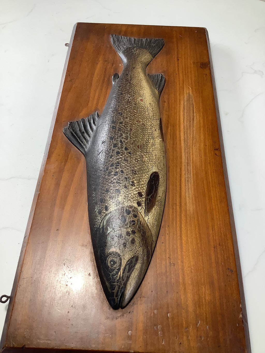 Antique EARLY JOHN RUSSELL painted Fochabers Studio “ Wild Brown Trout” Naturistically Hand carved Painted