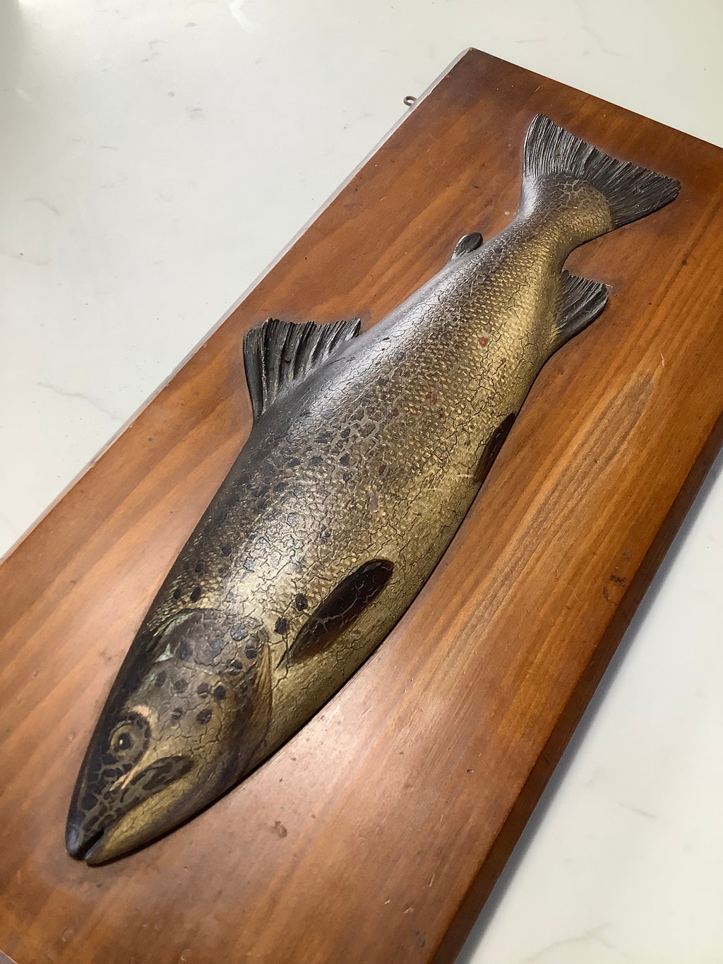 Antique EARLY JOHN RUSSELL painted Fochabers Studio “ Wild Brown Trout” Naturistically Hand carved Painted