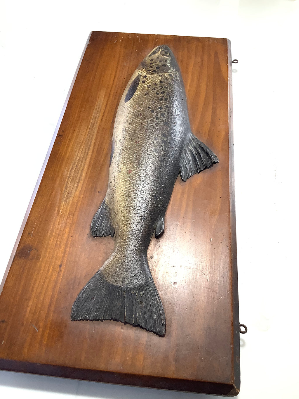 Antique EARLY JOHN RUSSELL painted Fochabers Studio “ Wild Brown Trout” Naturistically Hand carved Painted