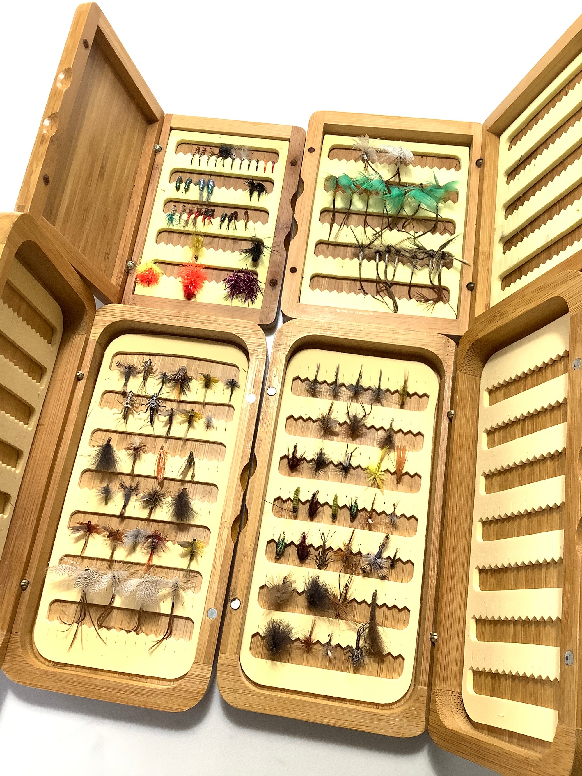TURRALL Fly boxes loaded with a good selection of New unused trout flies