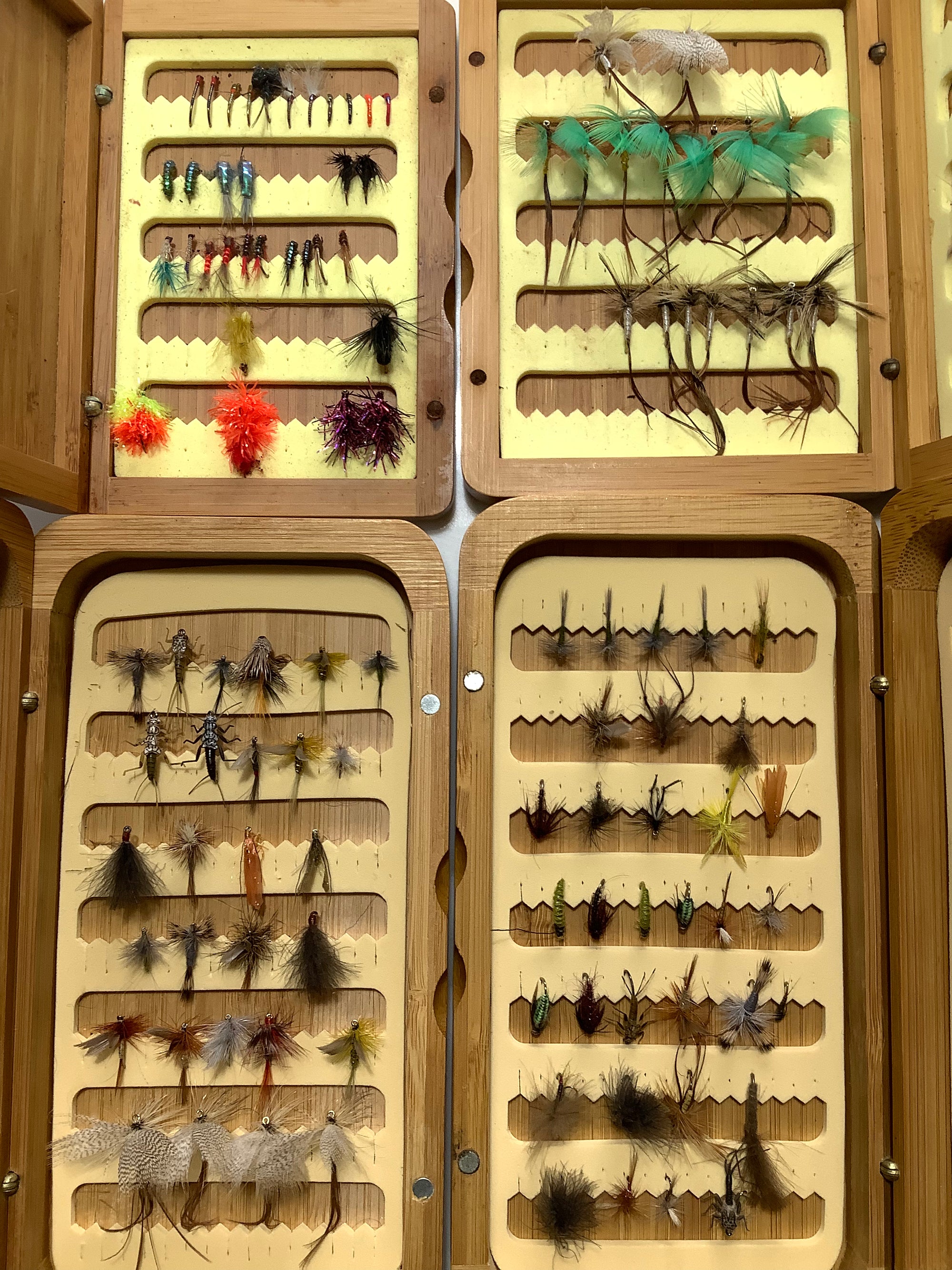 TURRALL Fly boxes loaded with a good selection of New unused trout flies