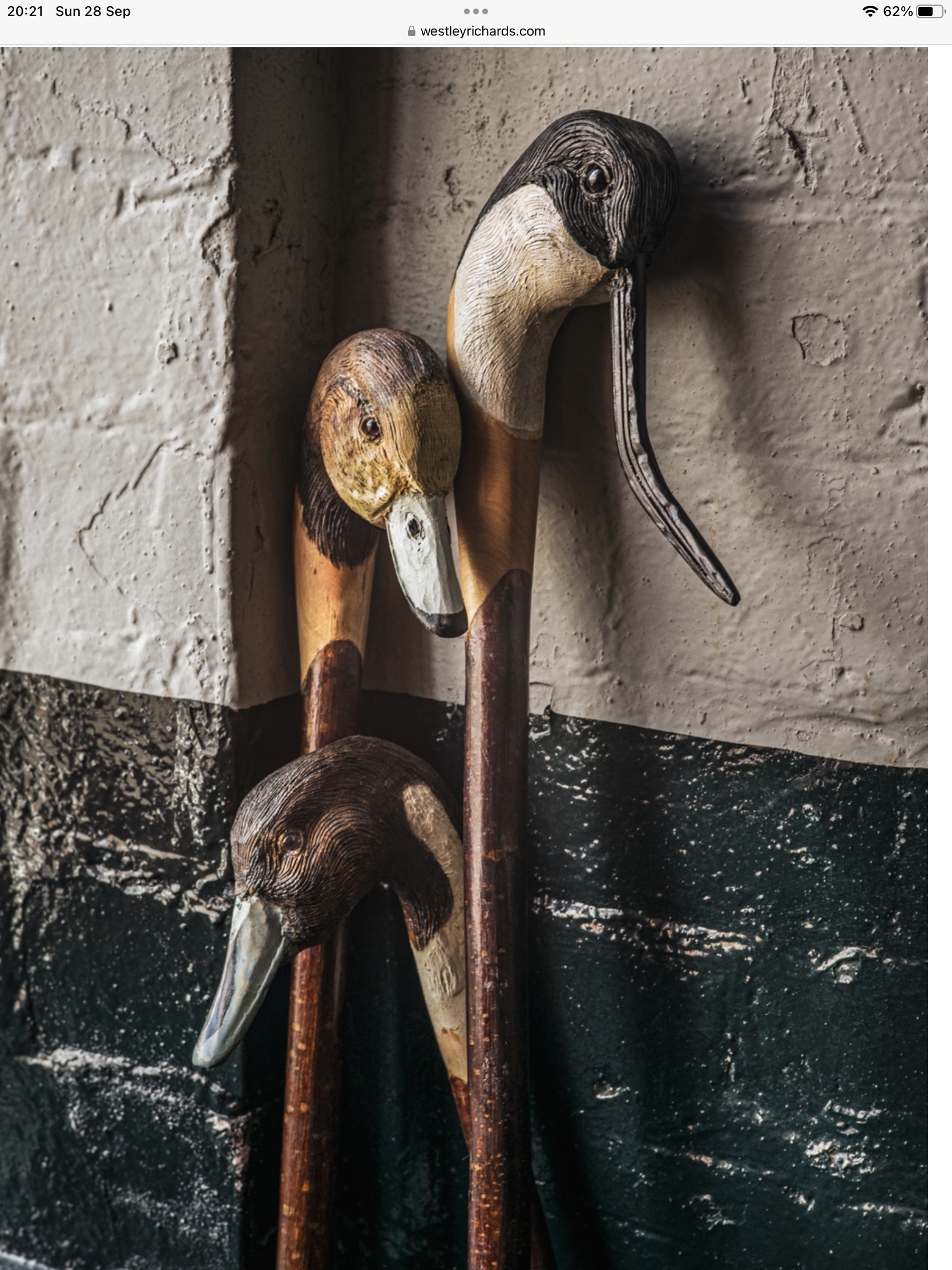 Westley Richards Hand Carved Duck Walking Stick By Master Carver