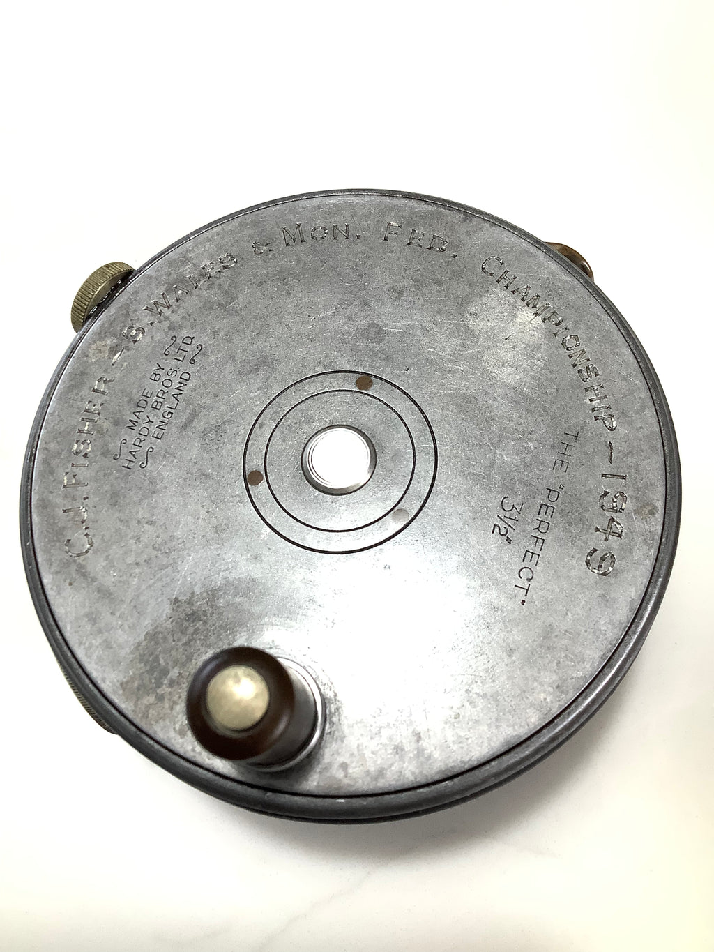 Antique Historical Presentation HARDY Bros RARE LEFT WIND Perfect Fly Reel with LG