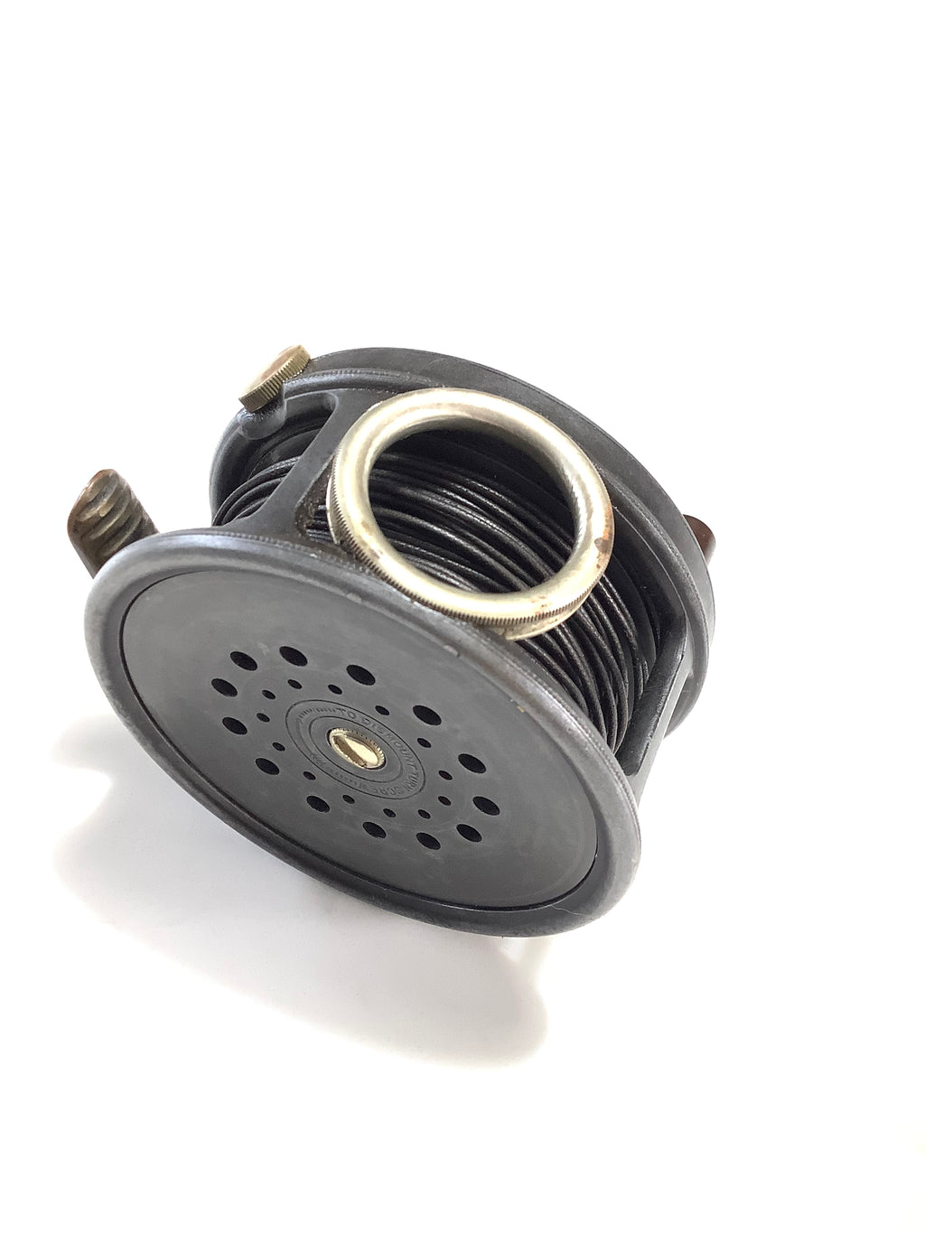 Antique Historical Presentation HARDY Bros RARE LEFT WIND Perfect Fly Reel with LG