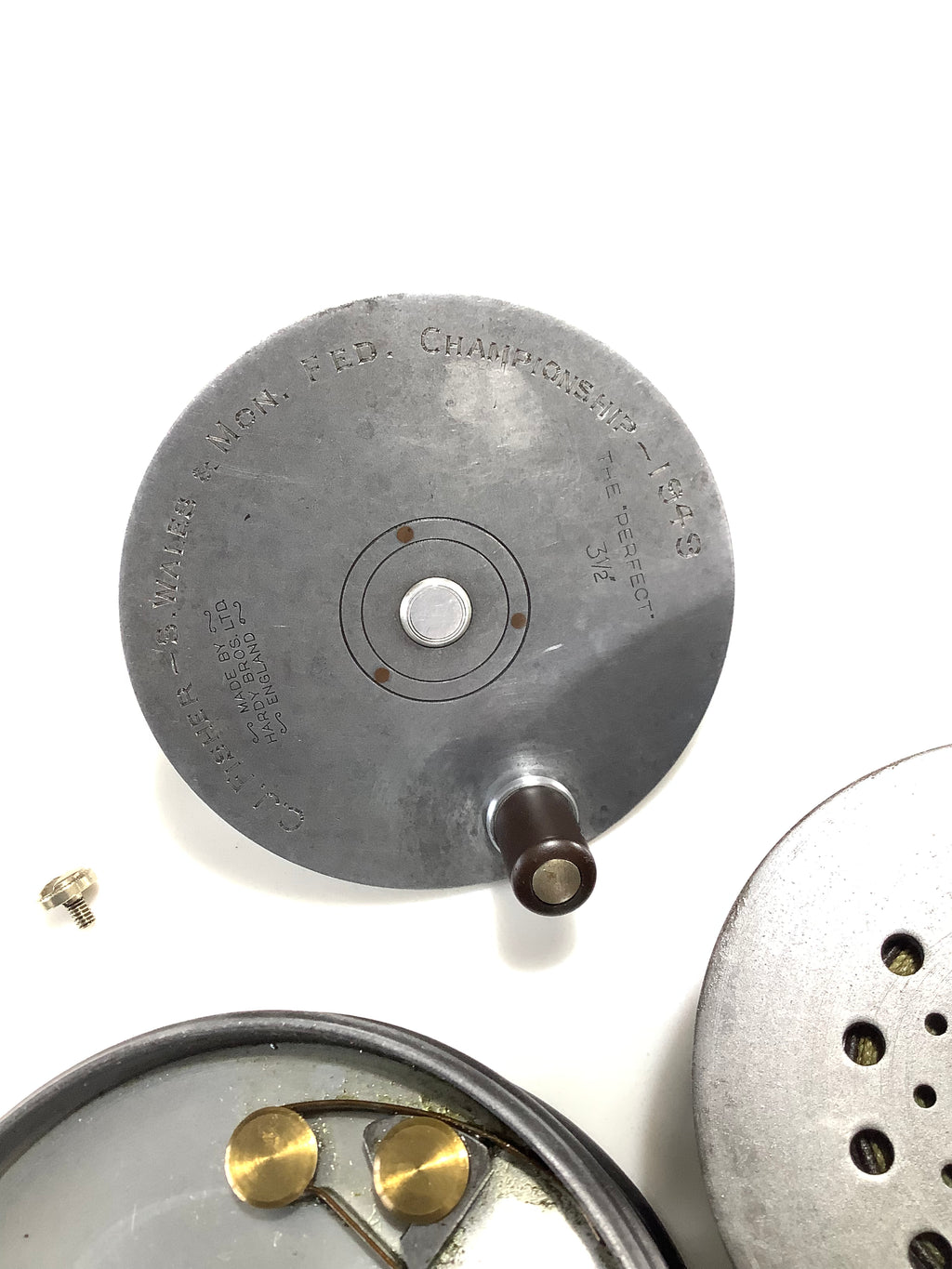 Antique Historical Presentation HARDY Bros RARE LEFT WIND Perfect Fly Reel with LG