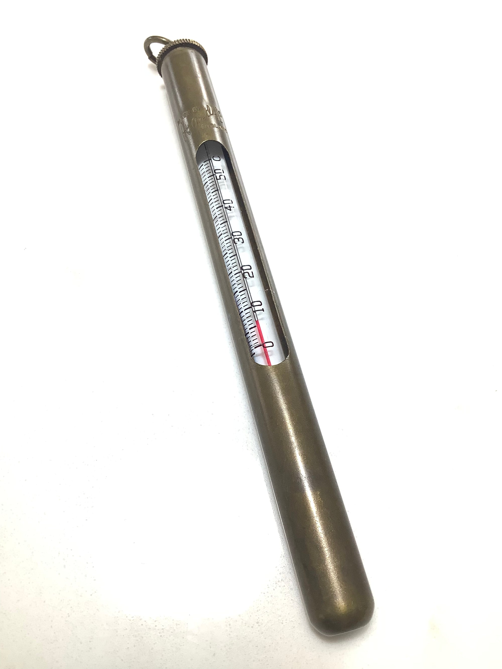 Antique Brass Hardy Bros Fishing Thermometer
