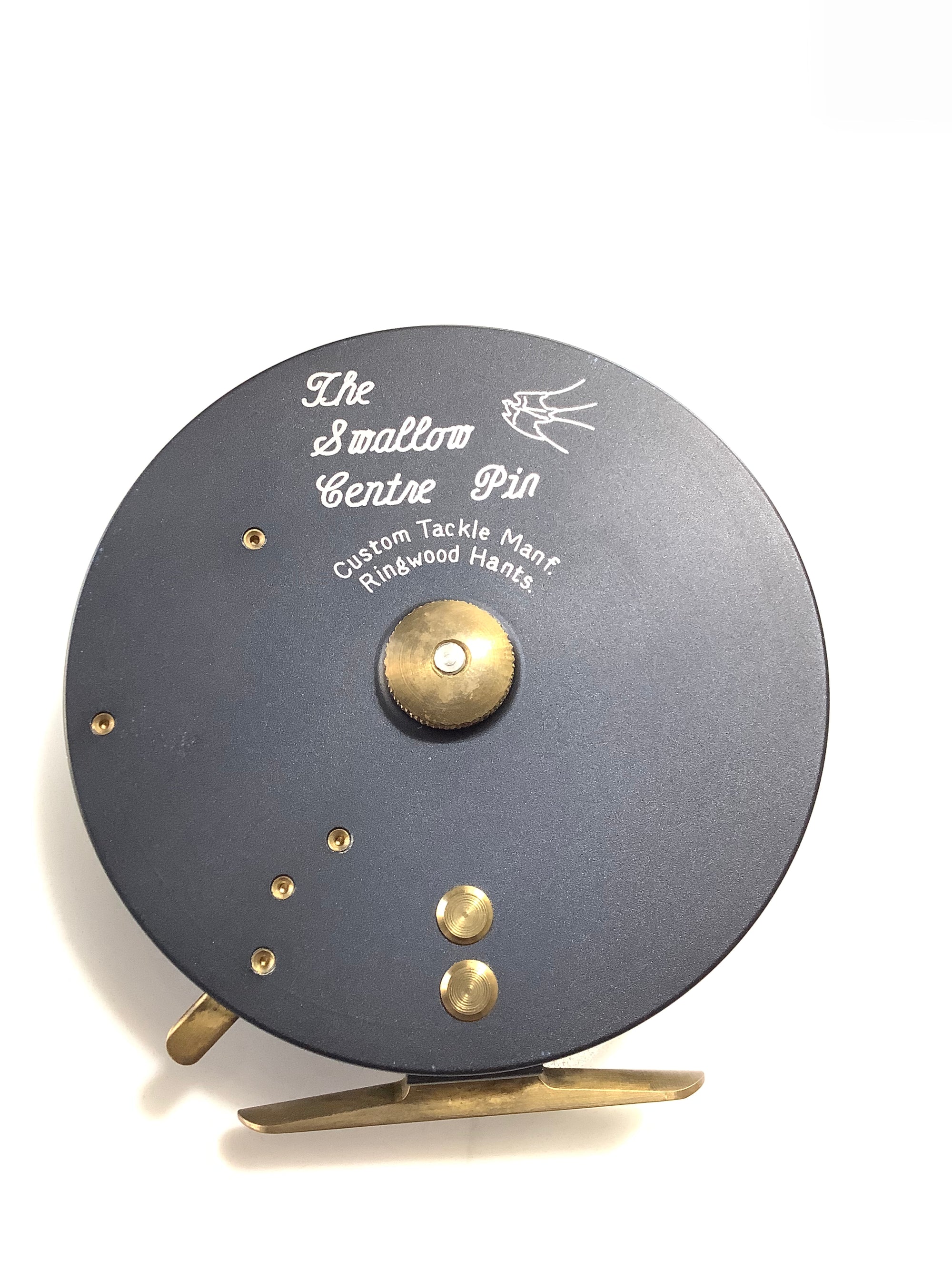 dave swallow fishing reels Dave Swallow MKII ALL BLACK Centrepin – Antique & Vintage Fishing Tackle