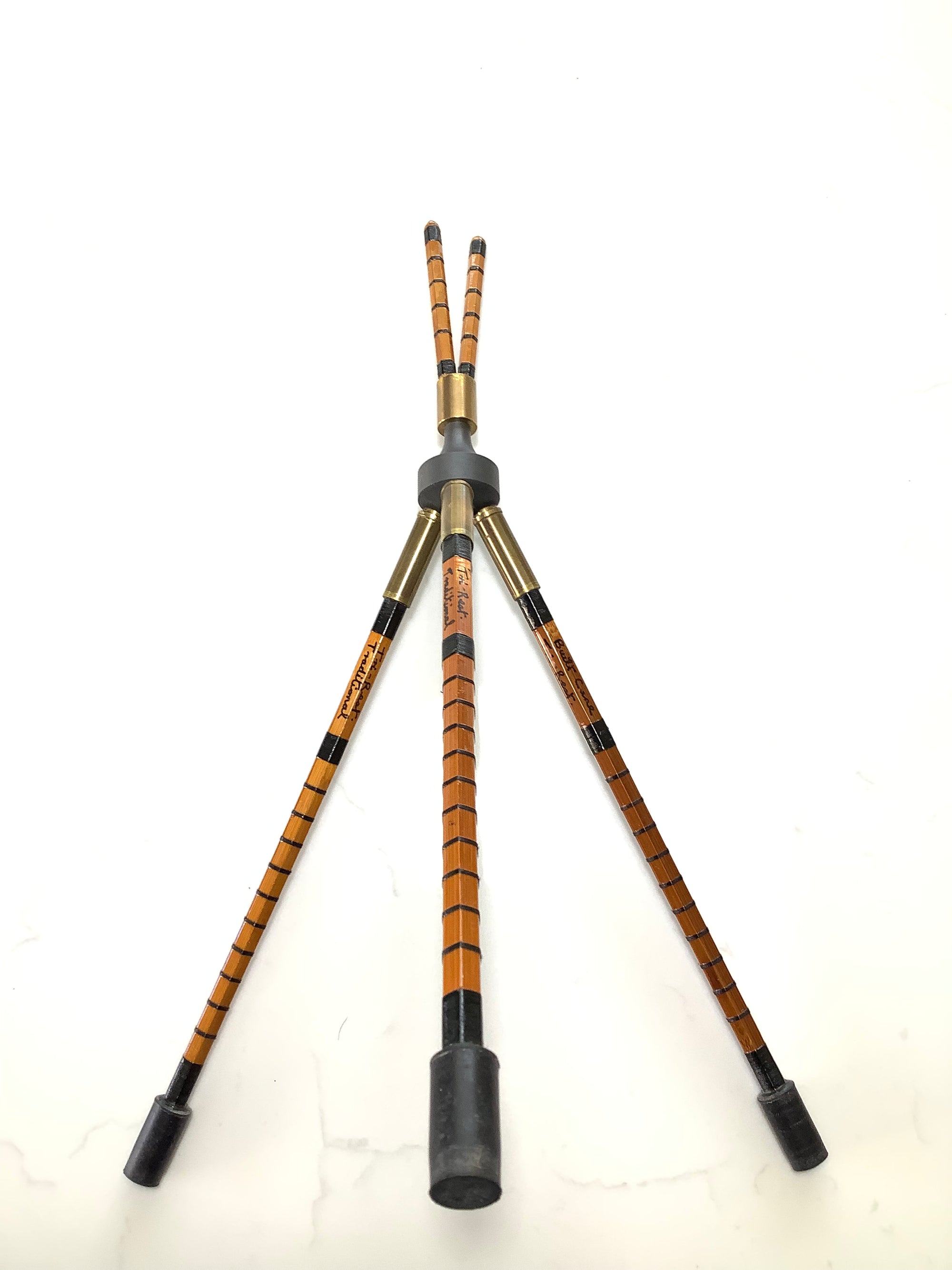 Hand Crafted Traditional Built Cane Rod rest tripod by Dave Austin