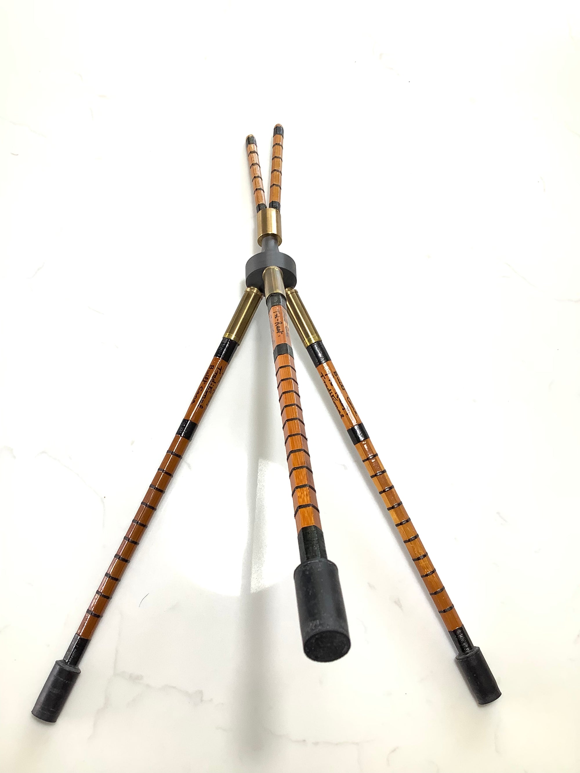 Hand Crafted Traditional Built Cane Rod rest tripod by Dave Austin