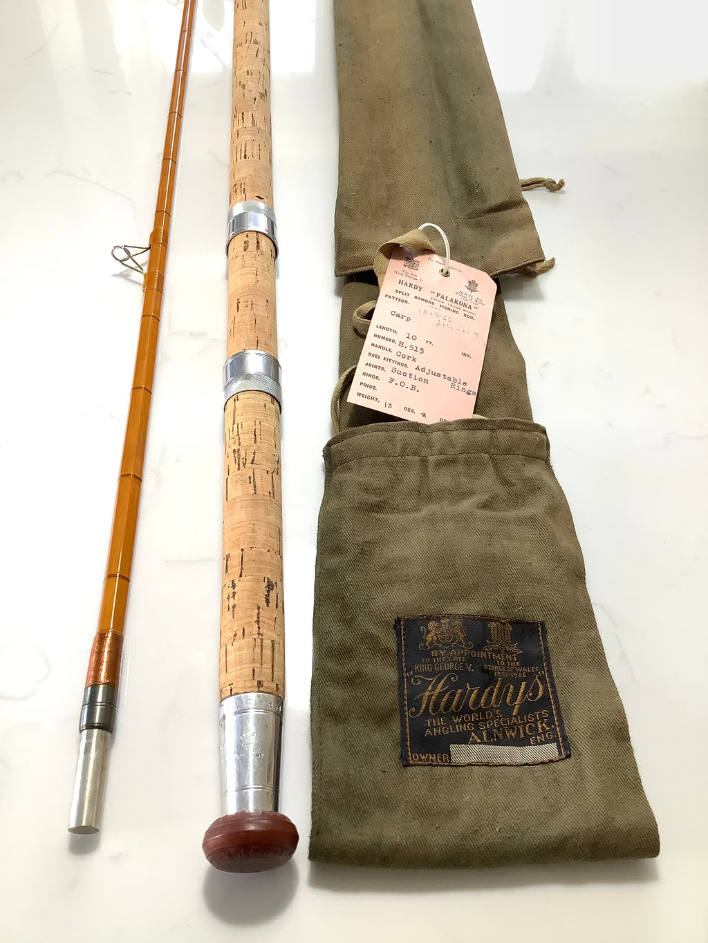 Rare Hardy Bros CARP rod Palakona Built Cane