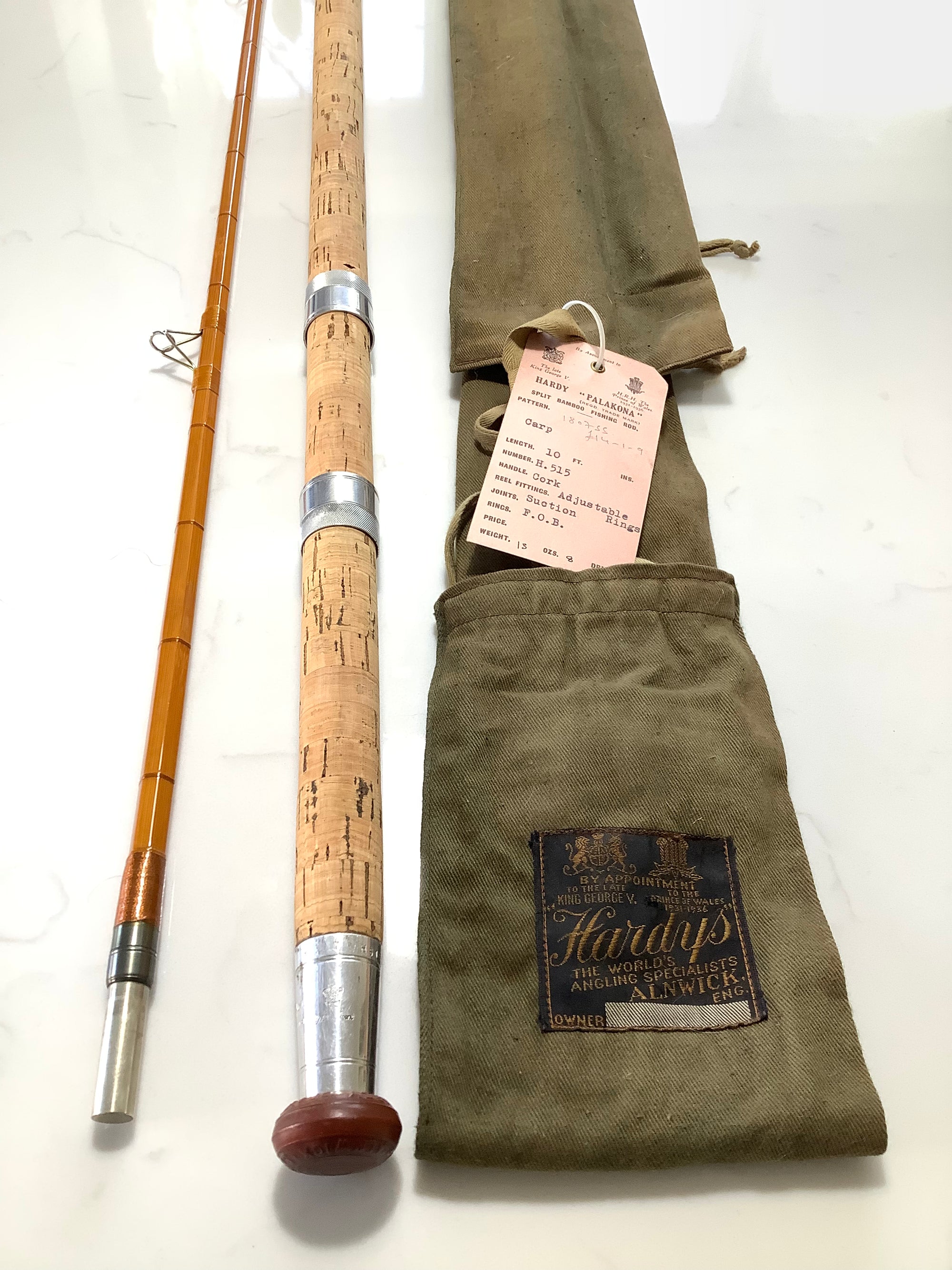 Rare Hardy Bros CARP rod Palakona Built Cane