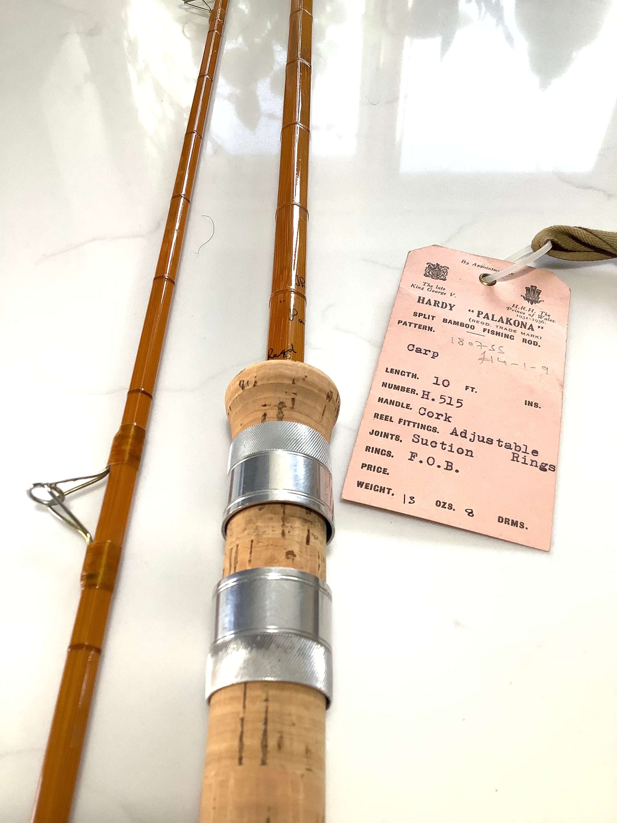 Rare Hardy Bros CARP rod Palakona Built Cane