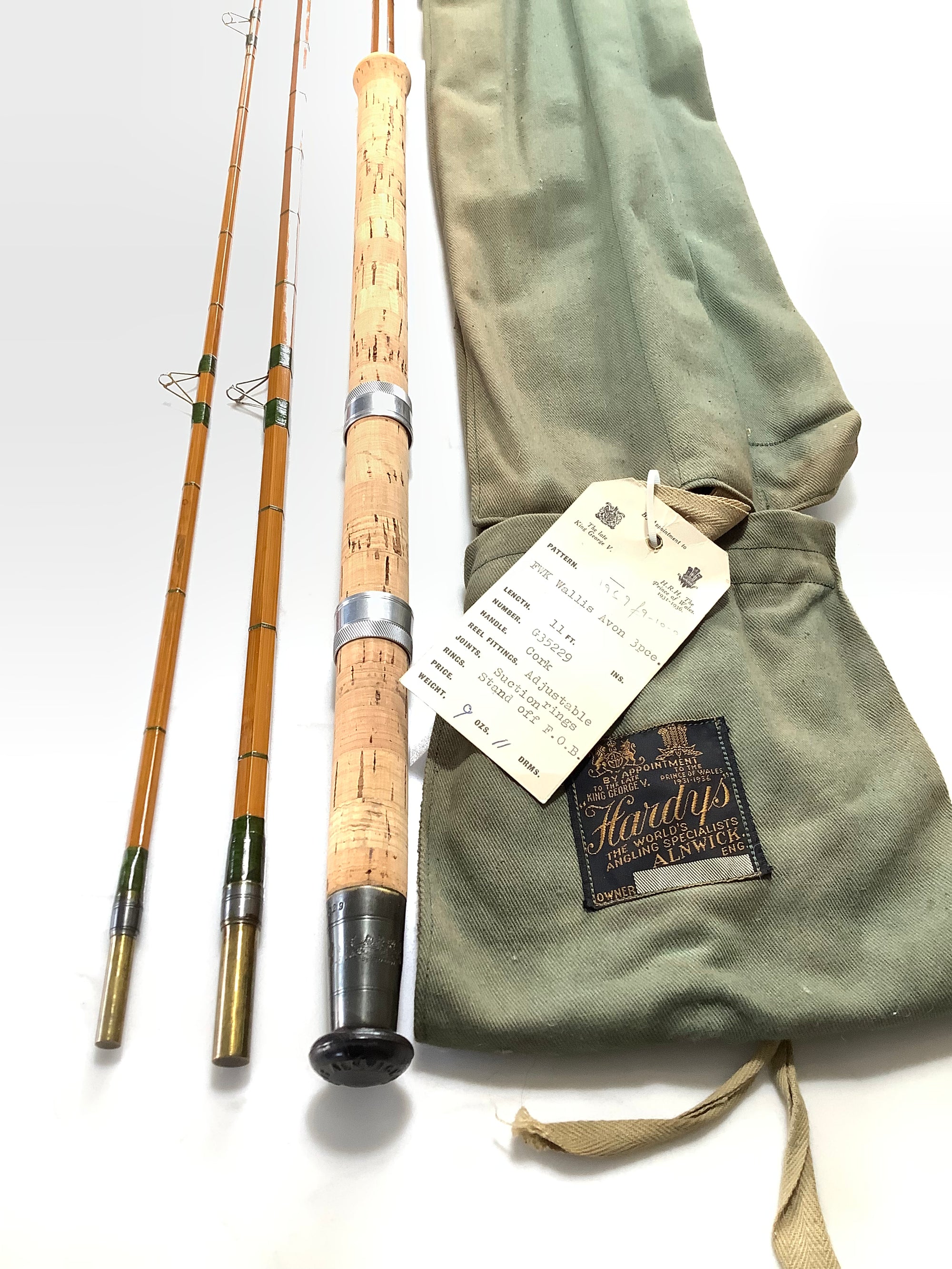 Hardy Bros FWK WALLIS AVON 11ft Built Cane Rod
