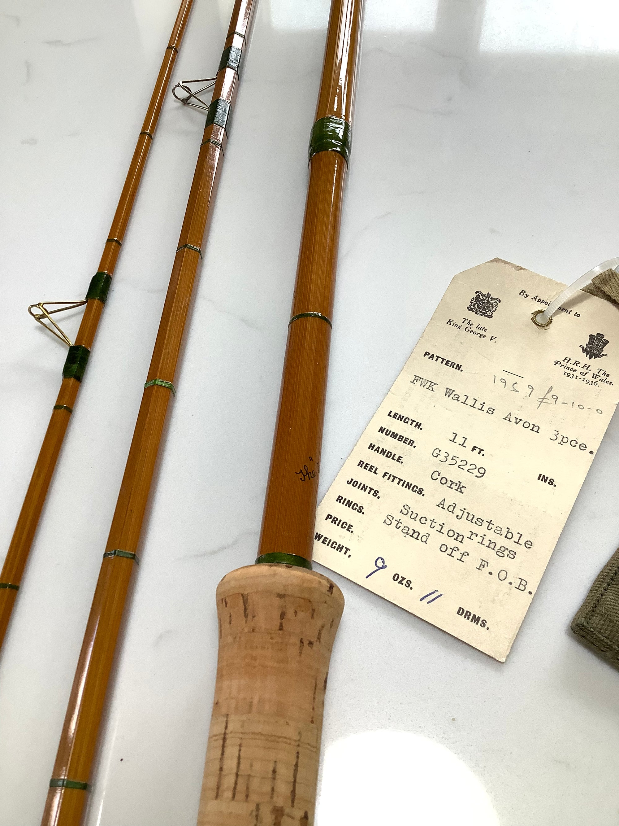 Hardy Bros FWK WALLIS AVON 11ft Built Cane Rod