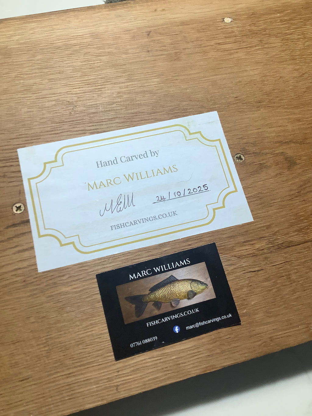 A Hand Carved & Painted RIVER FROME 4lb 4oz GRAYLING By Master Wood Carver/Artist MARC WILLIAMS