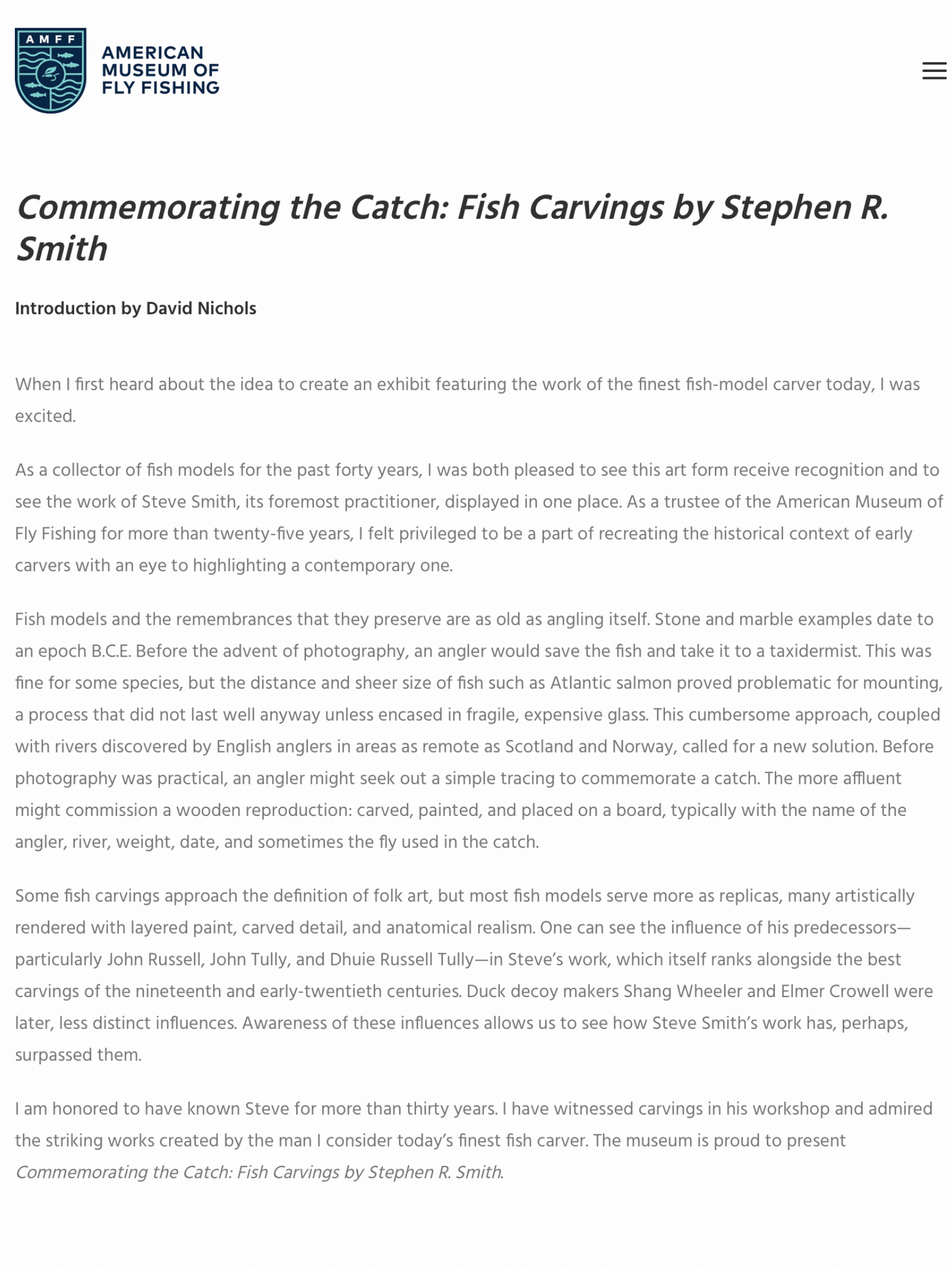 STEPHEN SMITH Masterpiece Hand Carved & Painted ATLANTIC SALMON