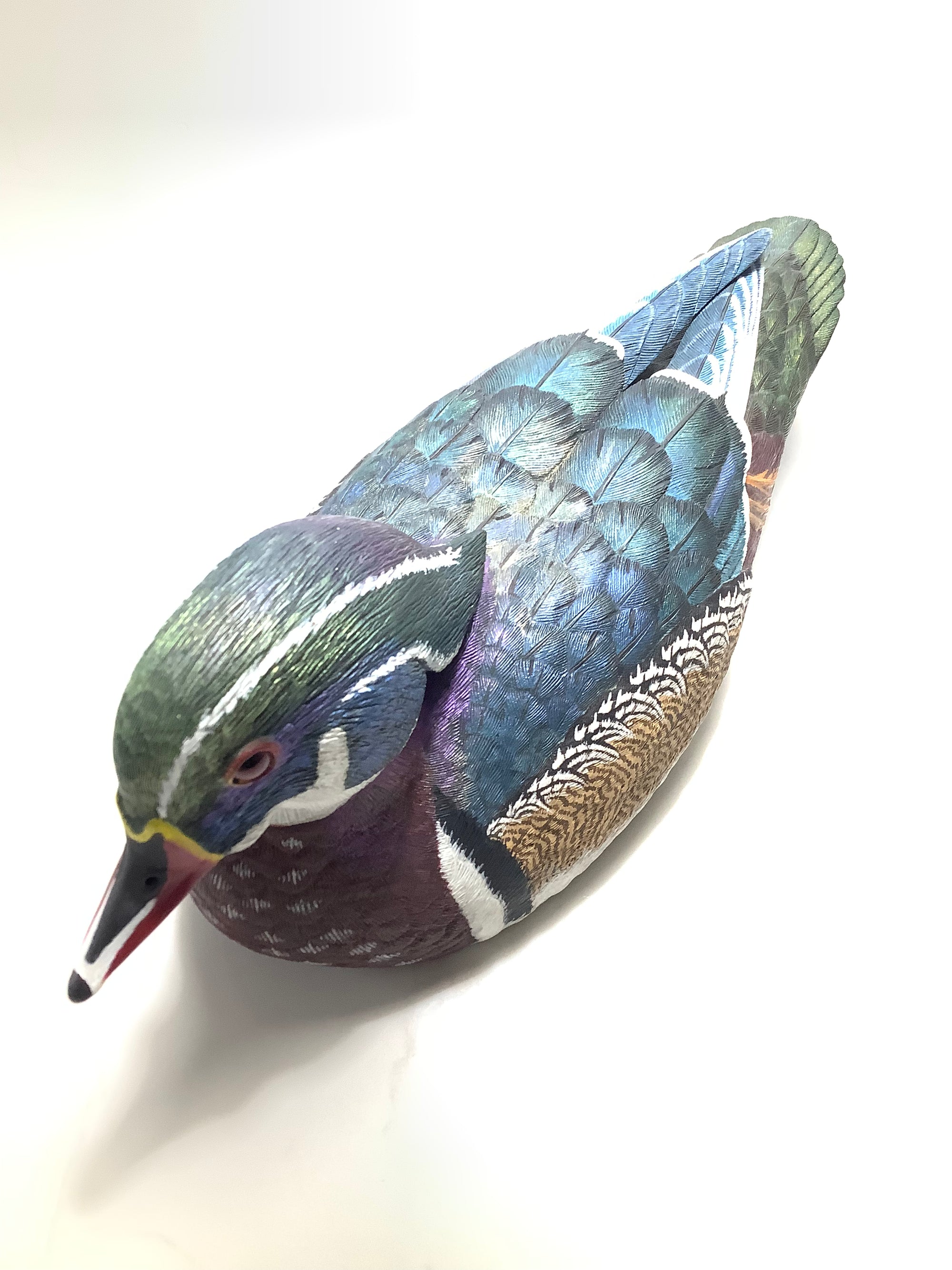 Hand Carved Painted WOOD DUCK By Master Carver Colin Clark BDWCA Award Winner
