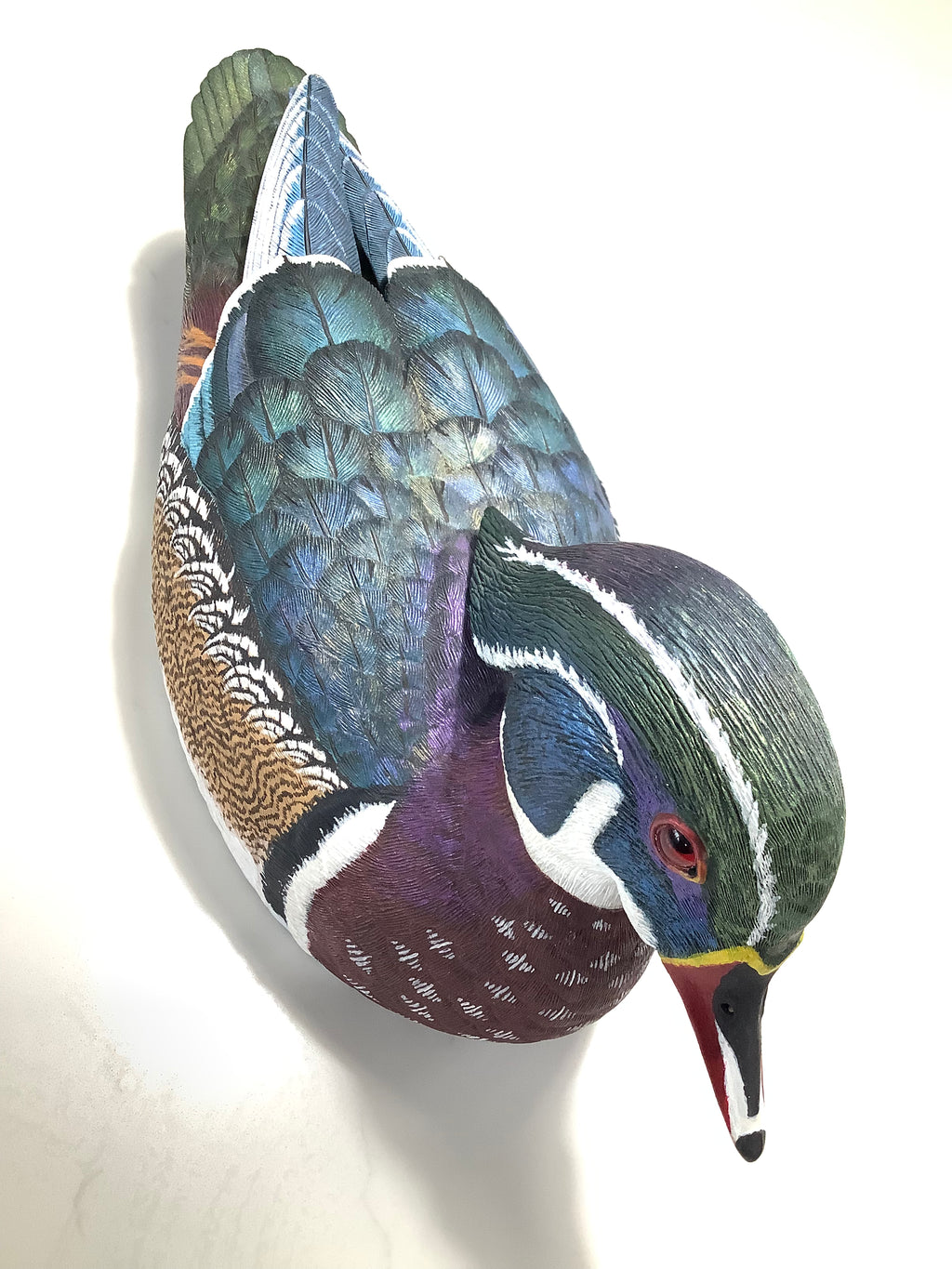 Hand Carved Painted WOOD DUCK By Master Carver Colin Clark BDWCA Award Winner