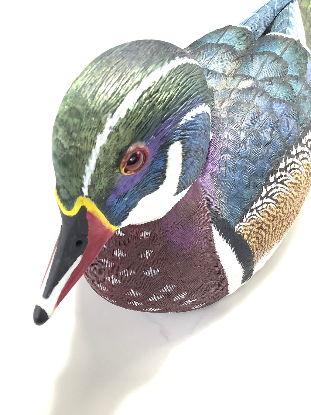 Hand Carved Painted WOOD DUCK By Master Carver Colin Clark BDWCA Award Winner