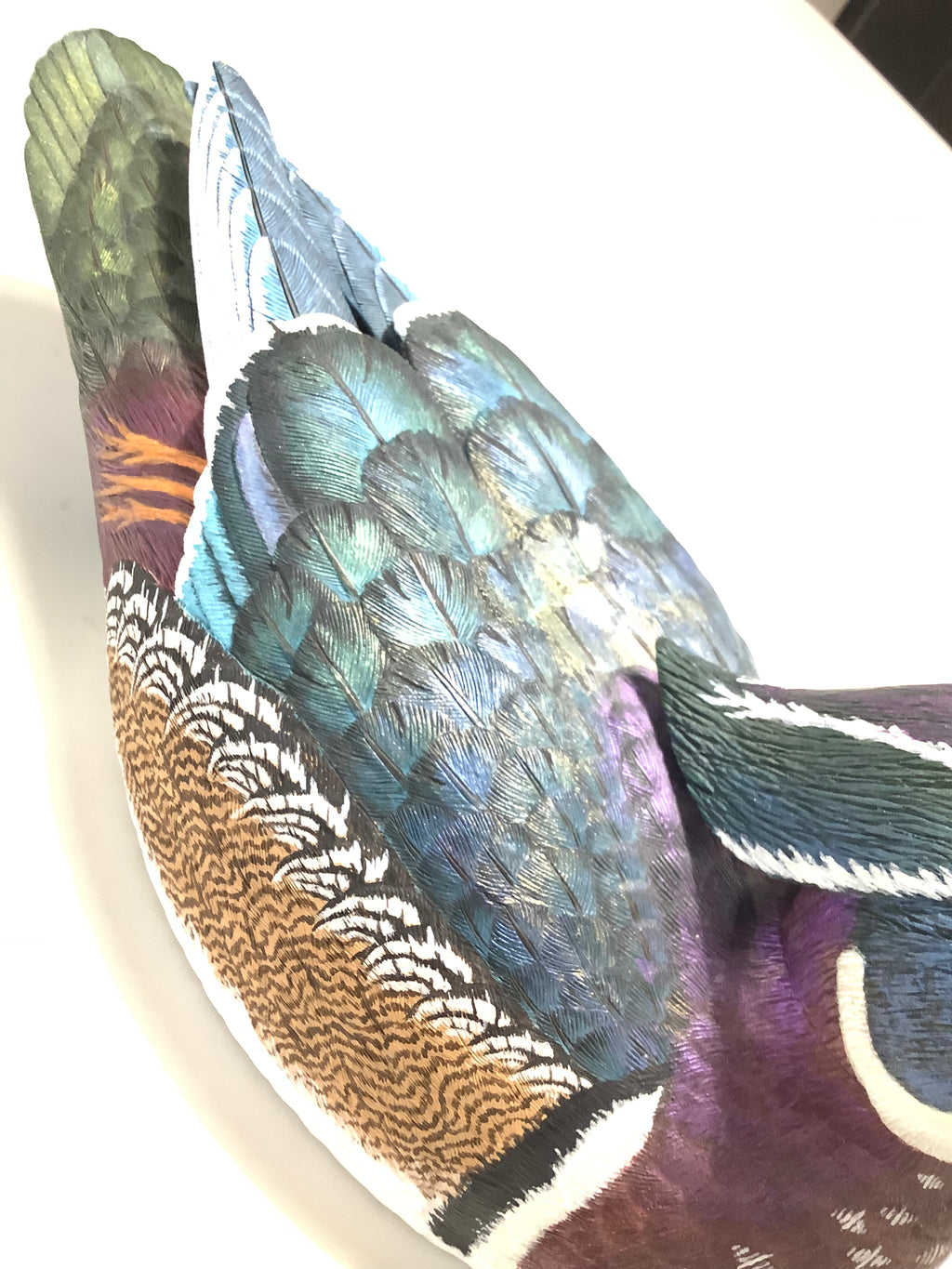 Hand Carved Painted WOOD DUCK By Master Carver Colin Clark BDWCA Award Winner