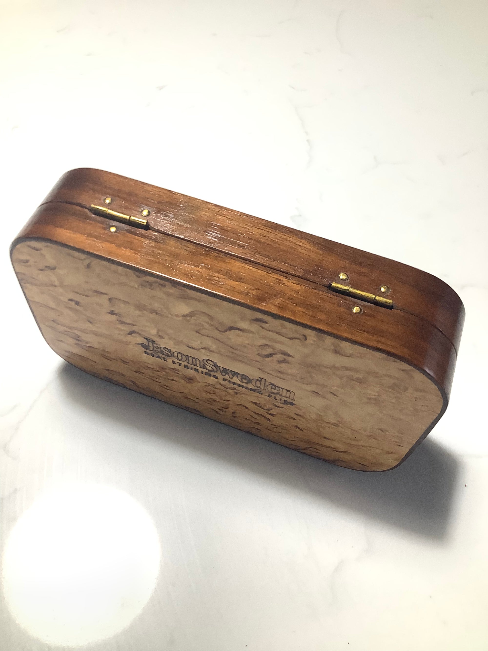 Scarce LARS ANDERSON of SWEDEN Hand Crafted Exotic Wood Fly Box for J:SON Best Swedish Made Flies