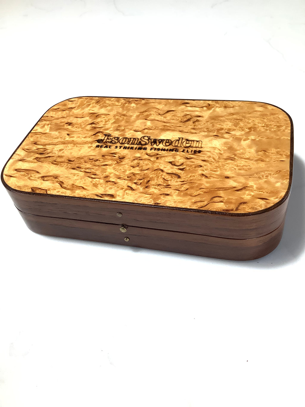 Scarce LARS ANDERSON of SWEDEN Hand Crafted Exotic Wood Fly Box for J:SON Best Swedish Made Flies