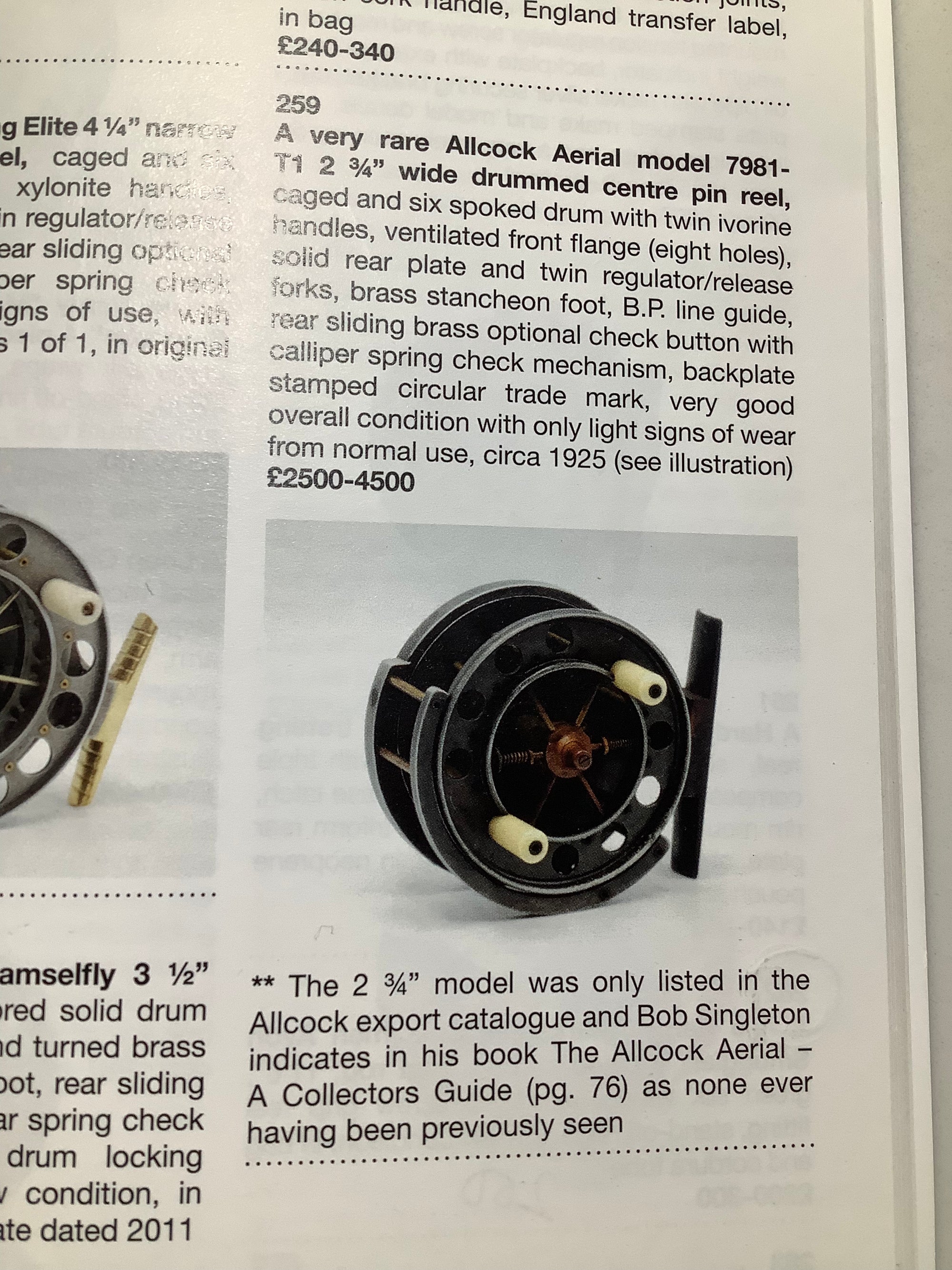 ULTRA RARE 2 3/4” Allcock Aerial Model 7981-T1 Smallest ever made Size SCARCE