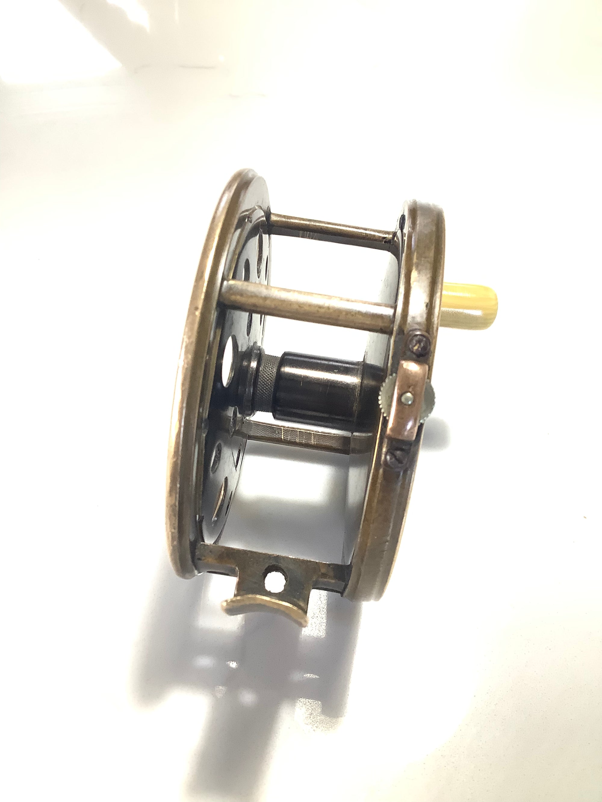ANTIQUE 1896 HARDY BROS 3 1/4” Brass Perfect Fly Reel The Rare 3 1/4” Size