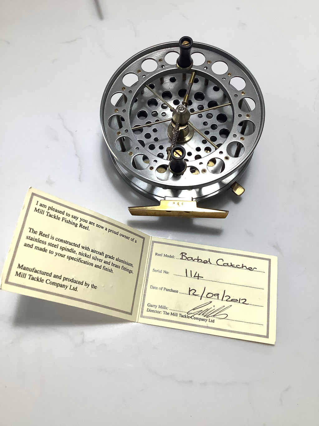 New unused GARRY MILLS The Barbel Catcher Centrepin