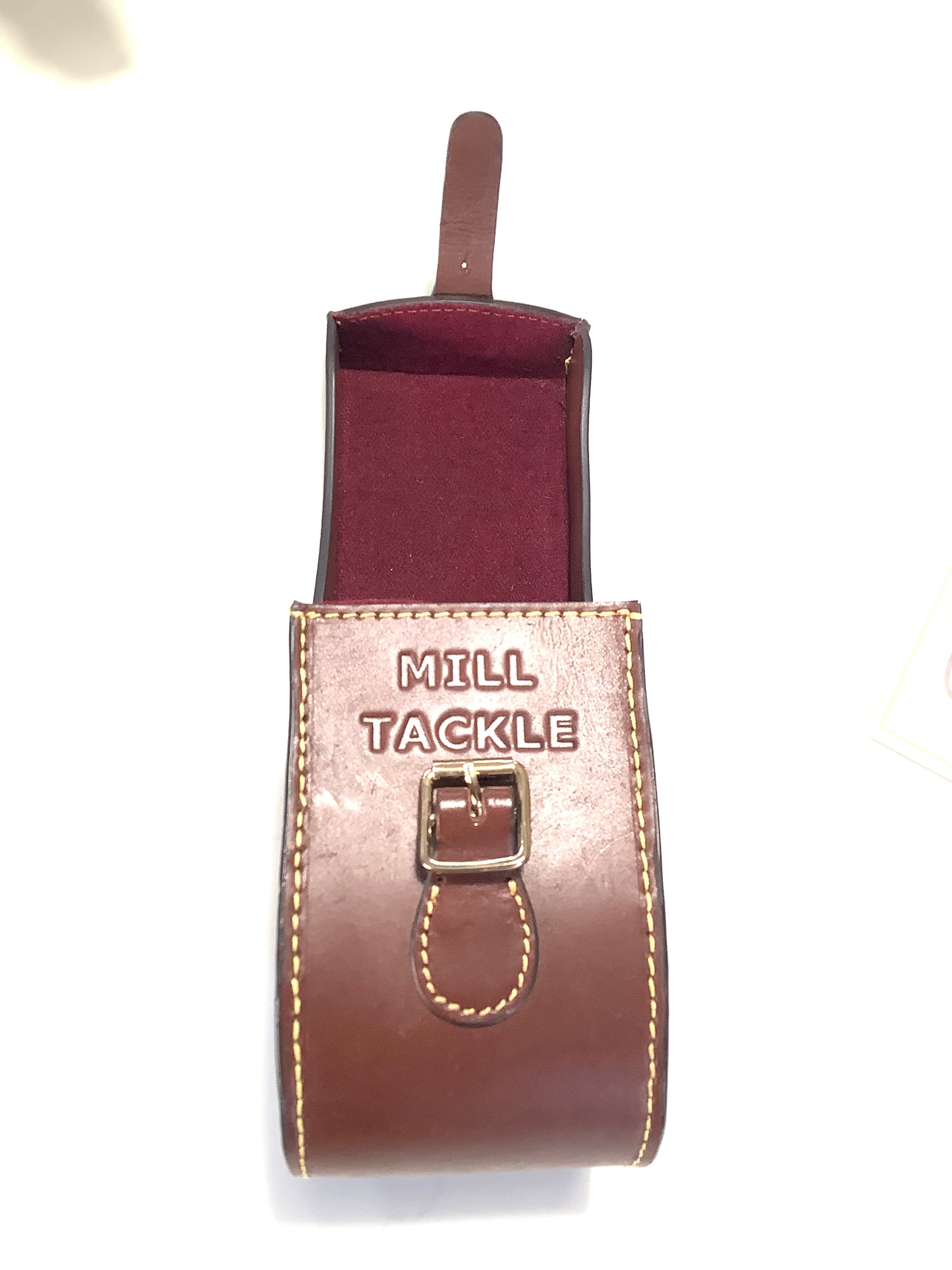 MILLS TACKLE BLOCK LEATHER REEL CASE