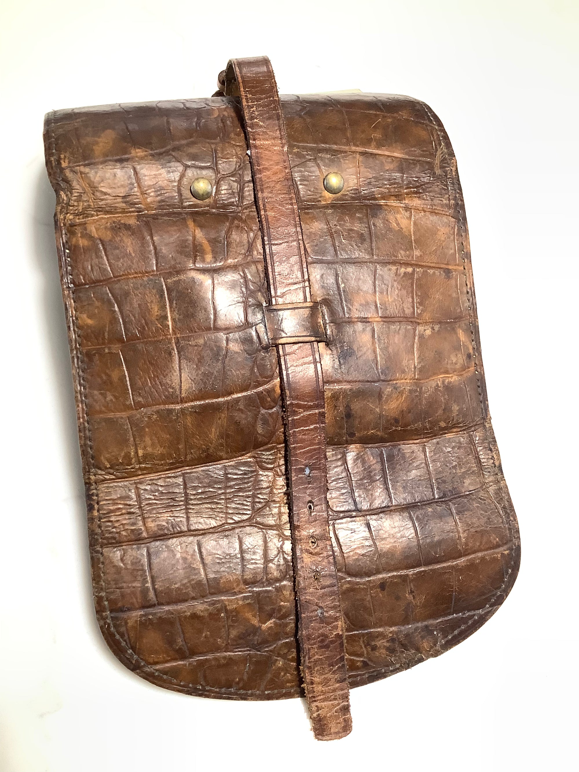 Antique Circa 1880 Crocodile Calf Trout Fly Wallet