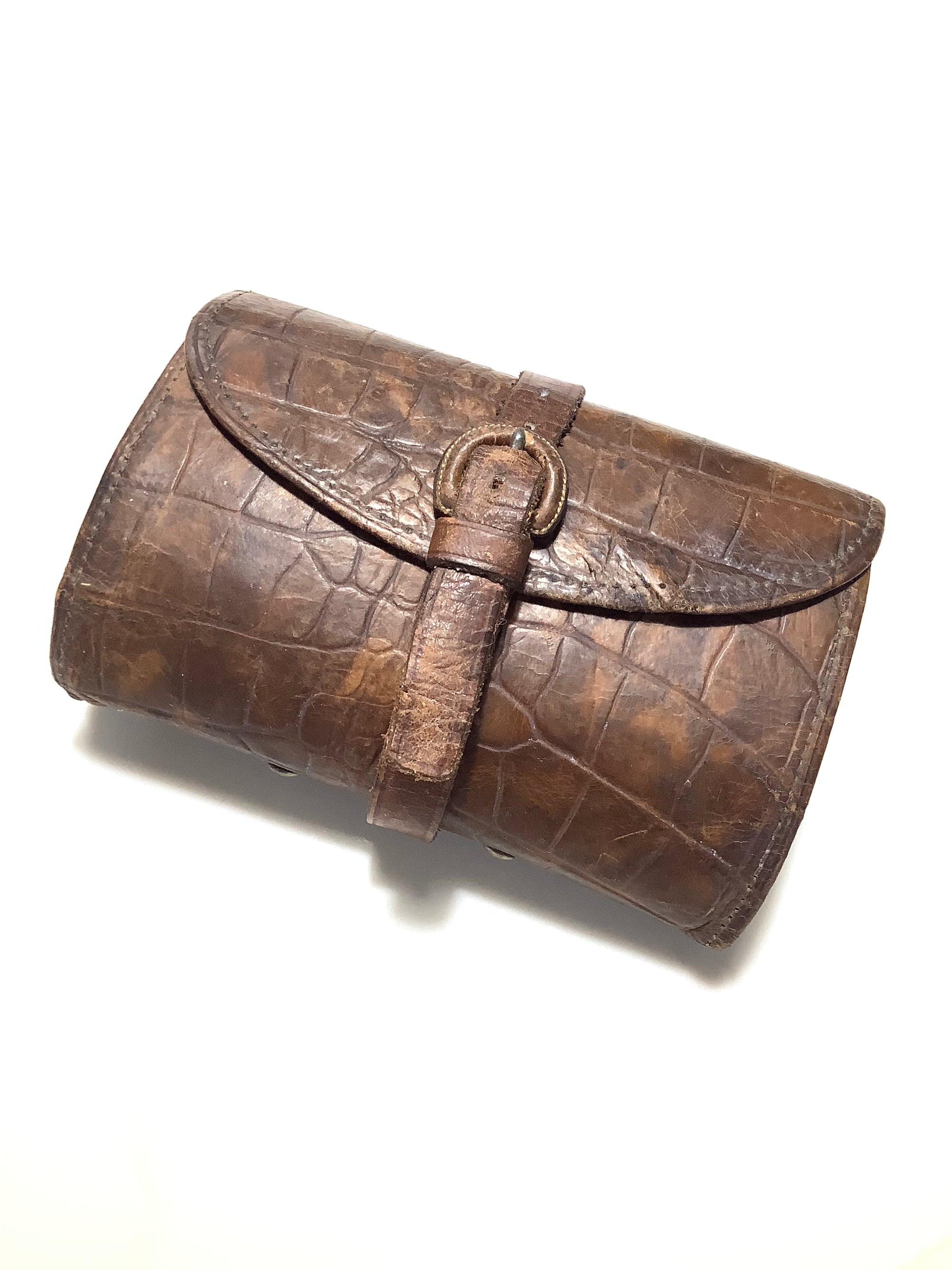 Antique Circa 1880 Crocodile Calf Trout Fly Wallet