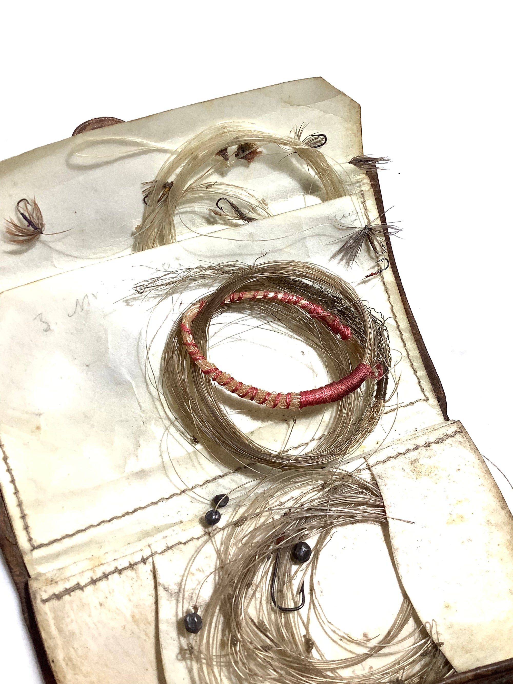 Antique Circa 1880 Crocodile Calf Trout Fly Wallet